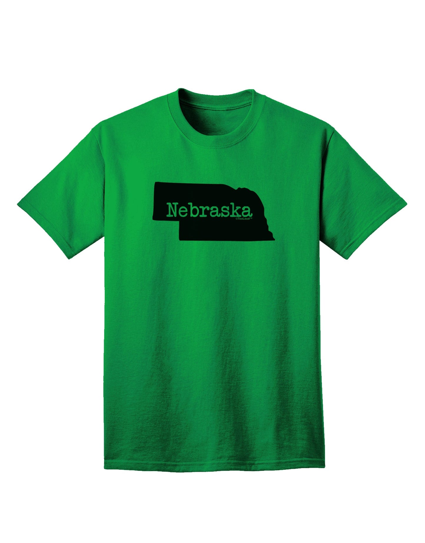 Nebraska - United States Shape Adult T-Shirt: A Stylish Addition to Your Wardrobe by TooLoud-Mens T-shirts-TooLoud-Kelly-Green-Small-Davson Sales