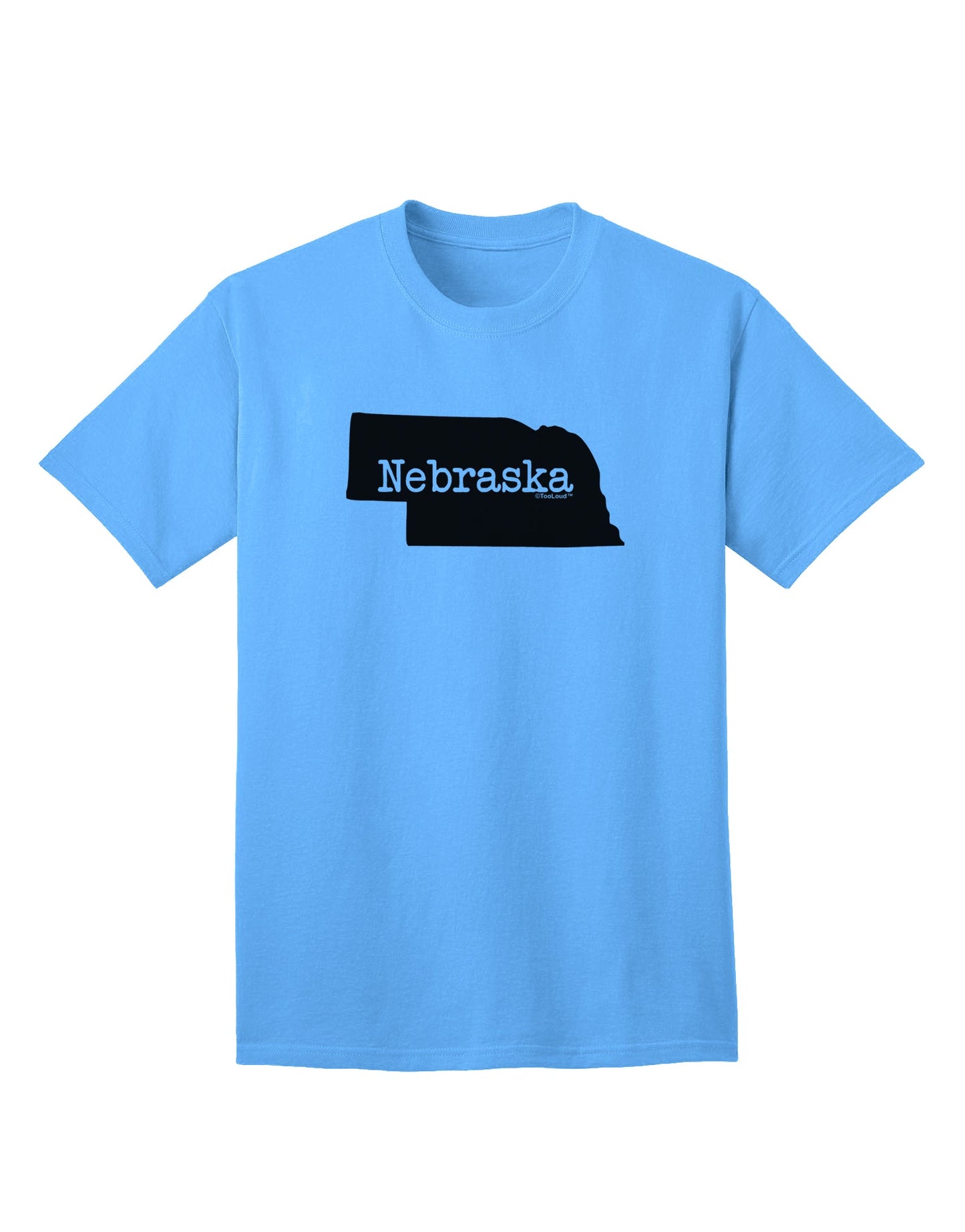 Nebraska - United States Shape Adult T-Shirt: A Stylish Addition to Your Wardrobe by TooLoud-Mens T-shirts-TooLoud-Aquatic-Blue-Small-Davson Sales