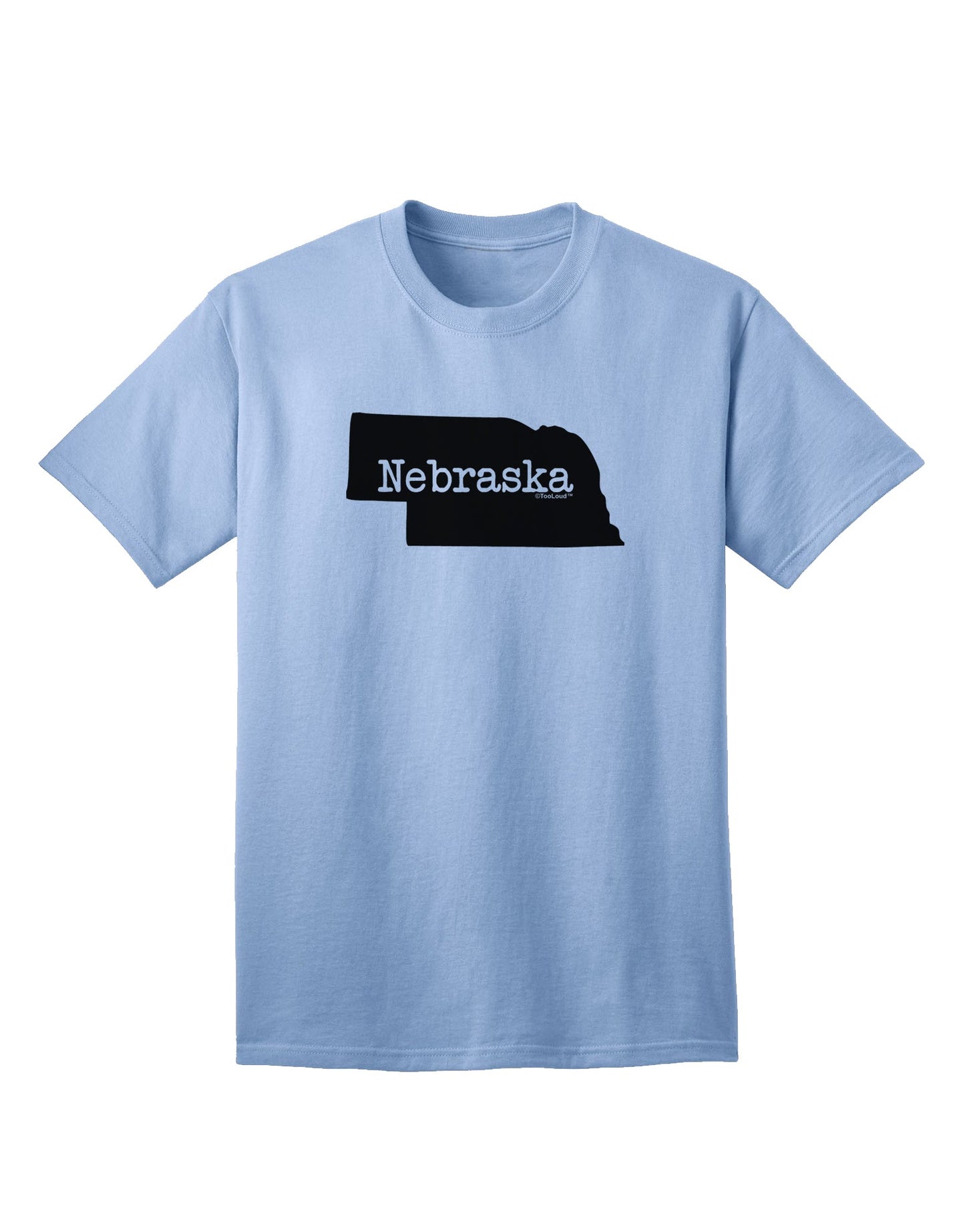 Nebraska - United States Shape Adult T-Shirt: A Stylish Addition to Your Wardrobe by TooLoud-Mens T-shirts-TooLoud-Light-Blue-Small-Davson Sales