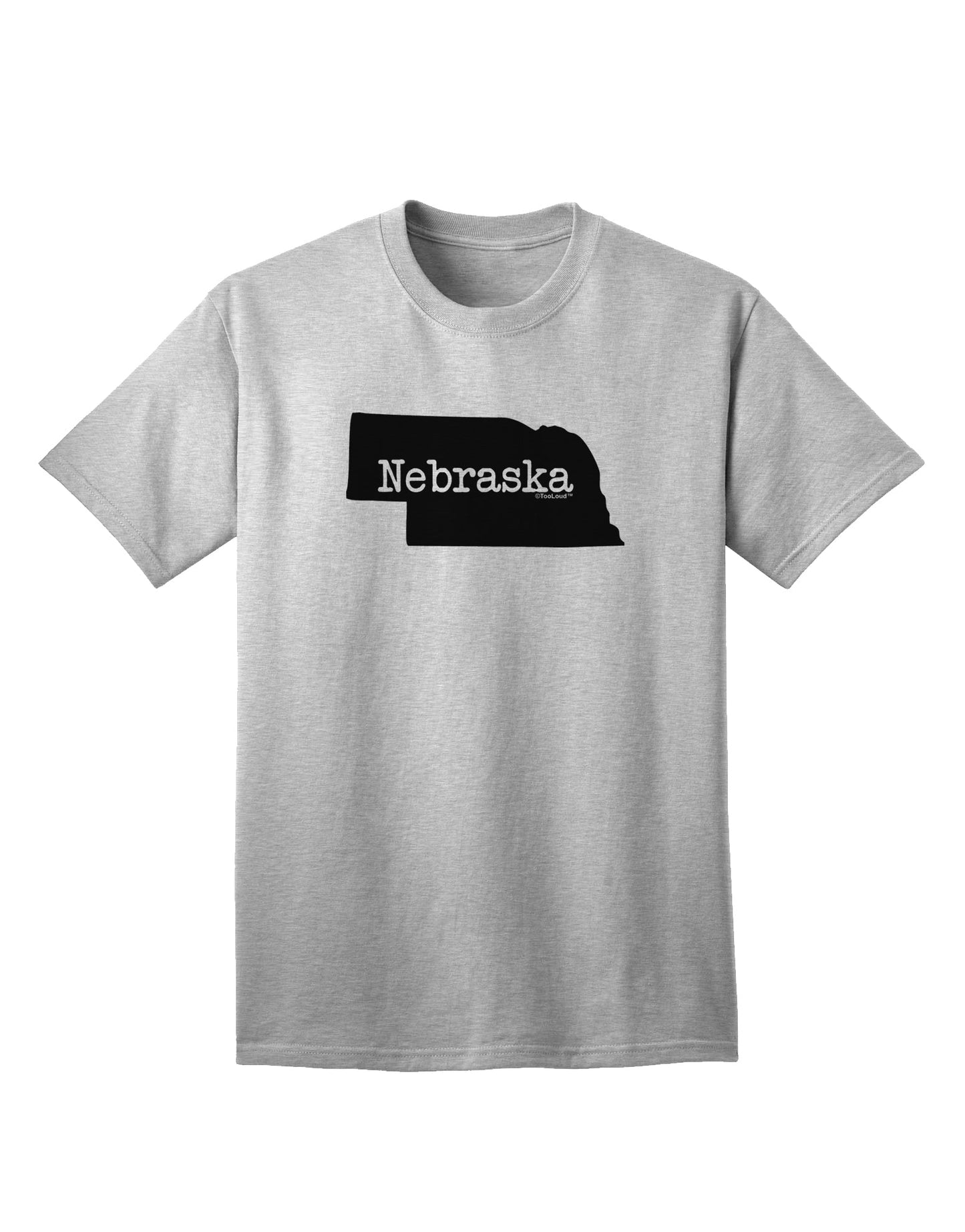 Nebraska - United States Shape Adult T-Shirt: A Stylish Addition to Your Wardrobe by TooLoud-Mens T-shirts-TooLoud-AshGray-Small-Davson Sales