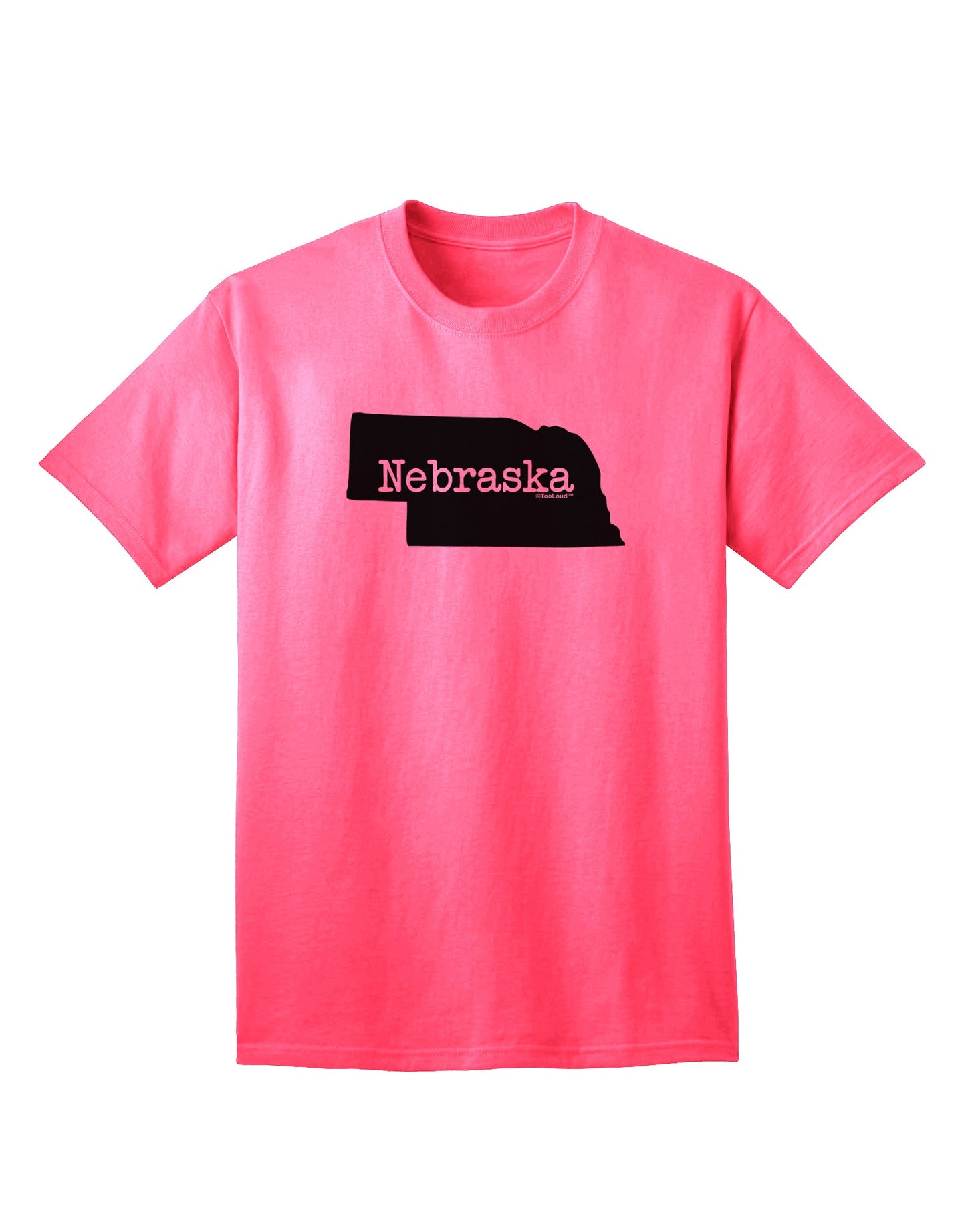 Nebraska - United States Shape Adult T-Shirt: A Stylish Addition to Your Wardrobe by TooLoud-Mens T-shirts-TooLoud-Neon-Pink-Small-Davson Sales