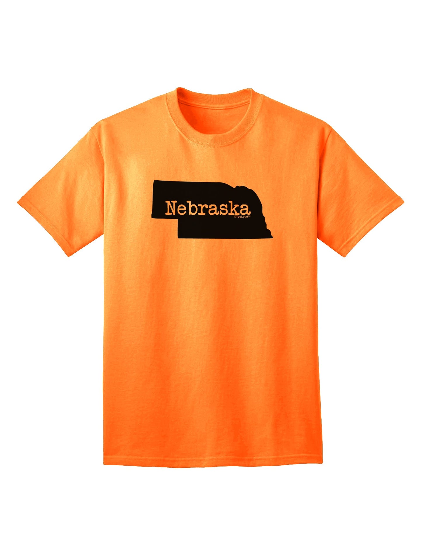 Nebraska - United States Shape Adult T-Shirt: A Stylish Addition to Your Wardrobe by TooLoud-Mens T-shirts-TooLoud-Neon-Orange-Small-Davson Sales