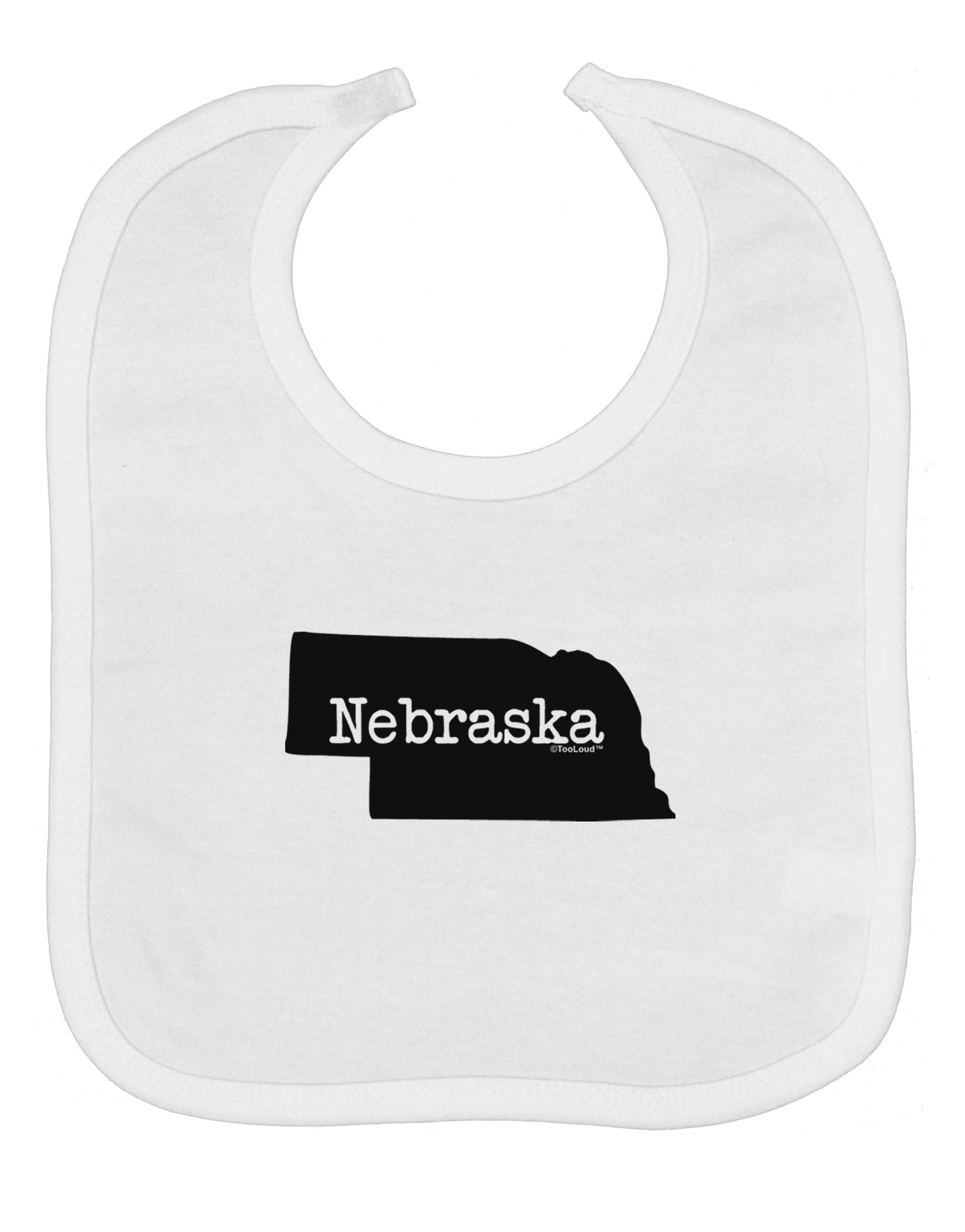 Nebraska - United States Shape Baby Bib by TooLoud