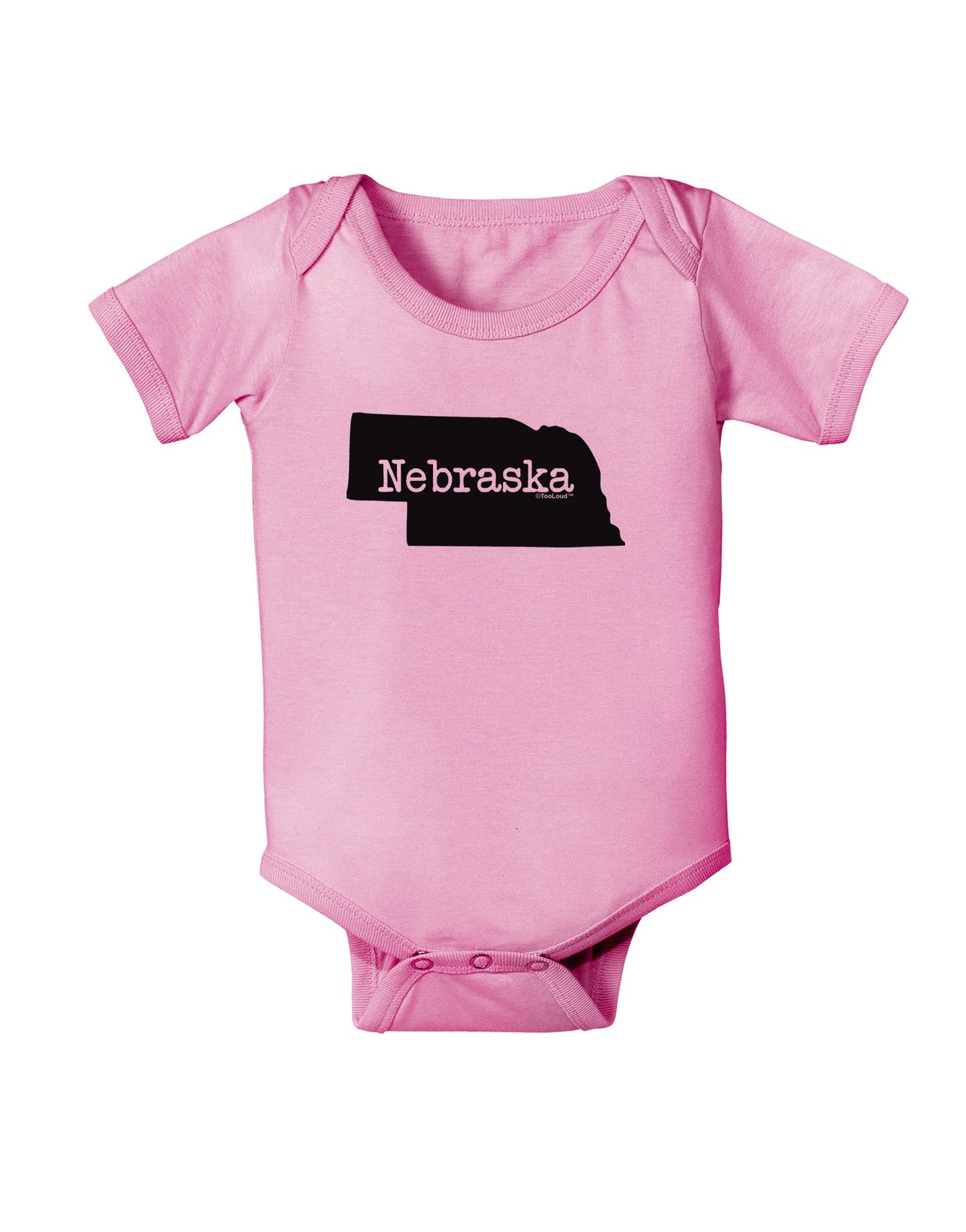 Nebraska - United States Shape Baby Romper Bodysuit by TooLoud-Baby Romper-TooLoud-Light-Pink-06-Months-Davson Sales