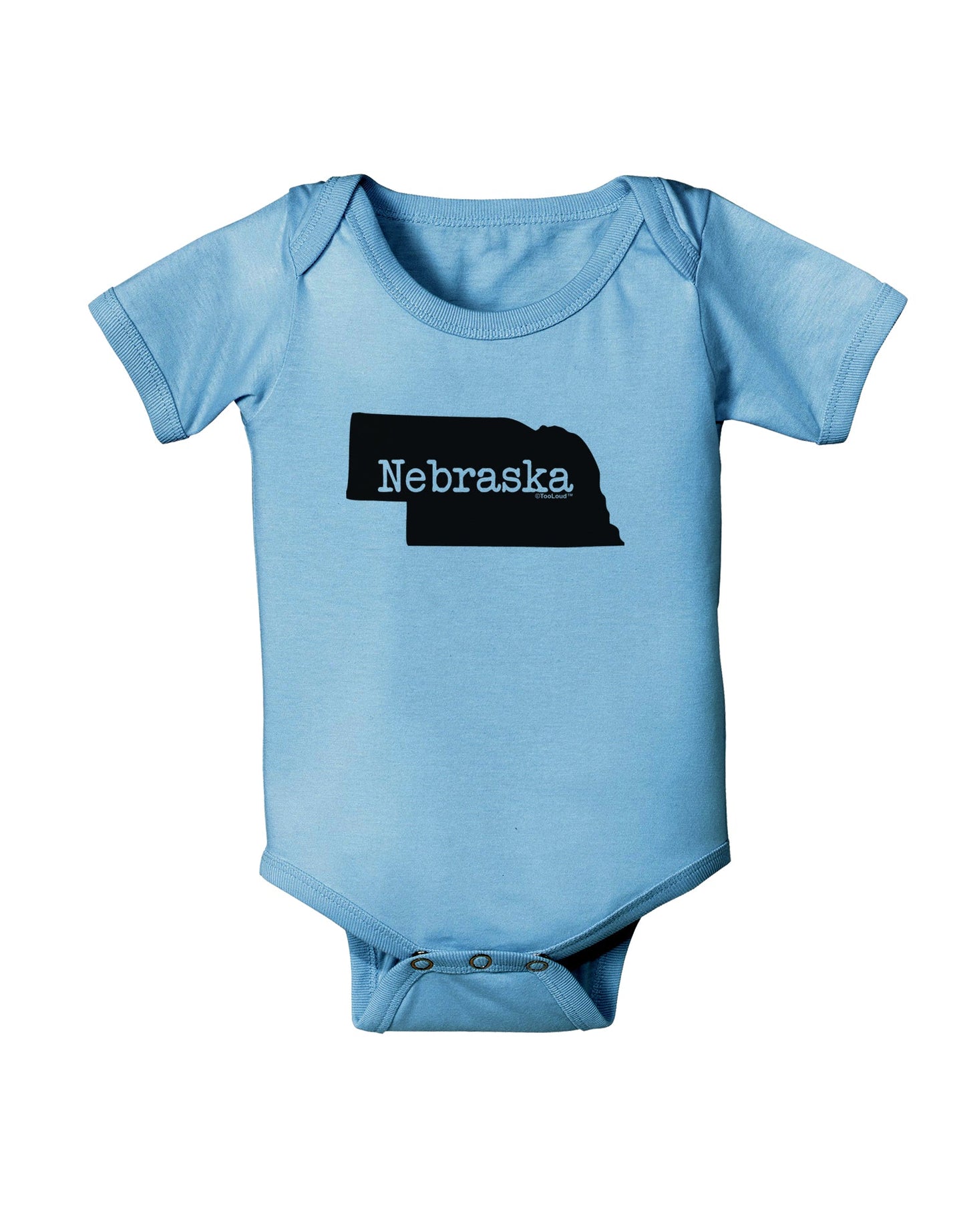 Nebraska - United States Shape Baby Romper Bodysuit by TooLoud-Baby Romper-TooLoud-Light-Blue-06-Months-Davson Sales