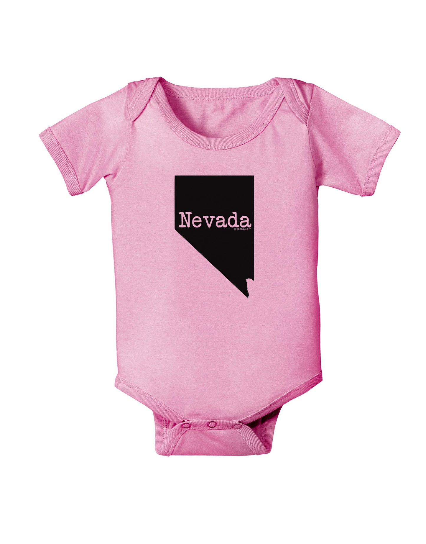 Nevada - United States Shape Baby Romper Bodysuit by TooLoud-Baby Romper-TooLoud-Light-Pink-06-Months-Davson Sales