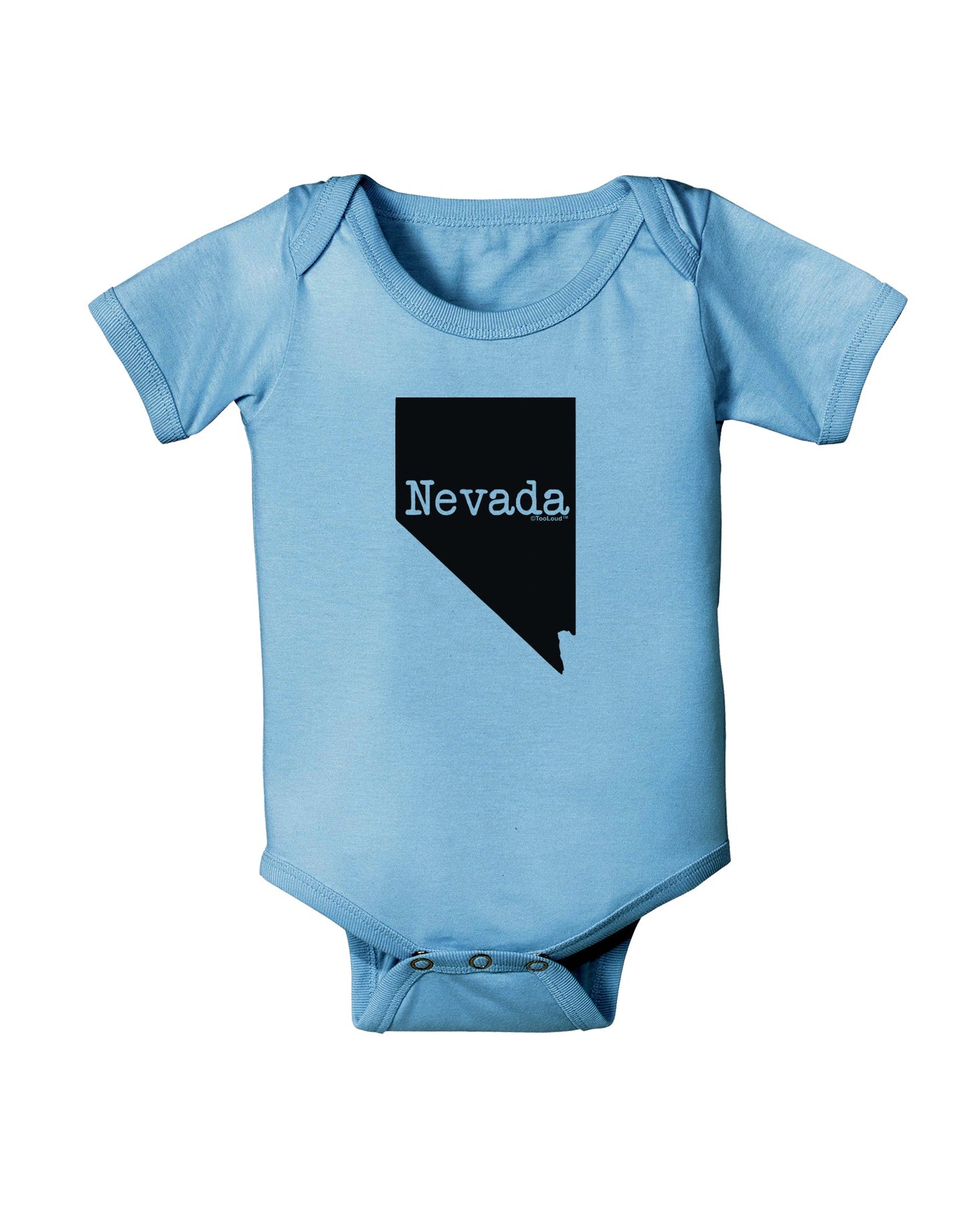 Nevada - United States Shape Baby Romper Bodysuit by TooLoud-Baby Romper-TooLoud-Light-Blue-06-Months-Davson Sales