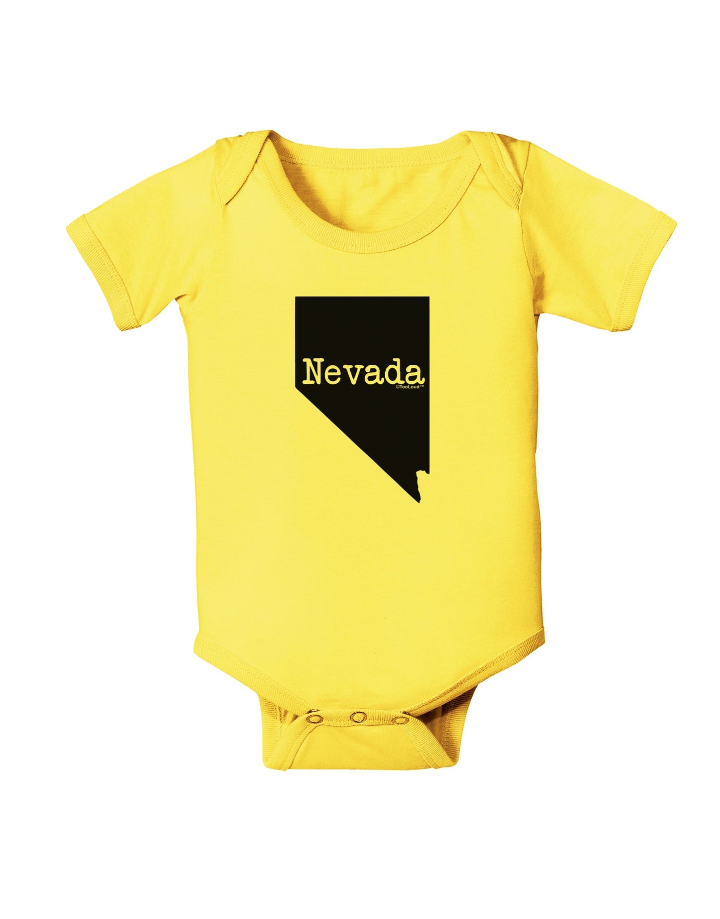 Nevada - United States Shape Baby Romper Bodysuit by TooLoud-Baby Romper-TooLoud-Yellow-06-Months-Davson Sales