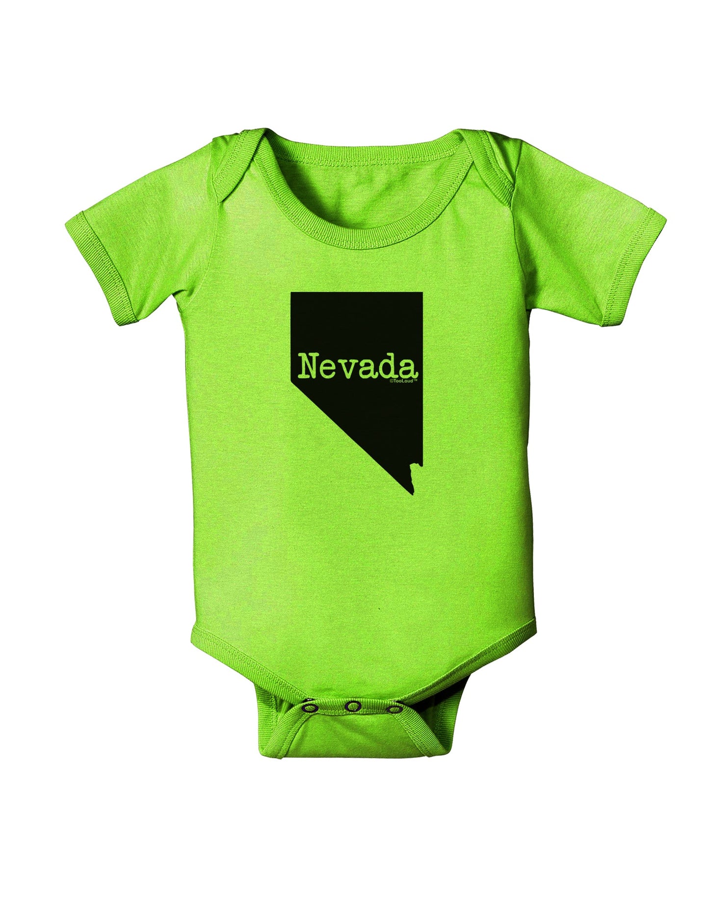 Nevada - United States Shape Baby Romper Bodysuit by TooLoud-Baby Romper-TooLoud-Lime-Green-06-Months-Davson Sales