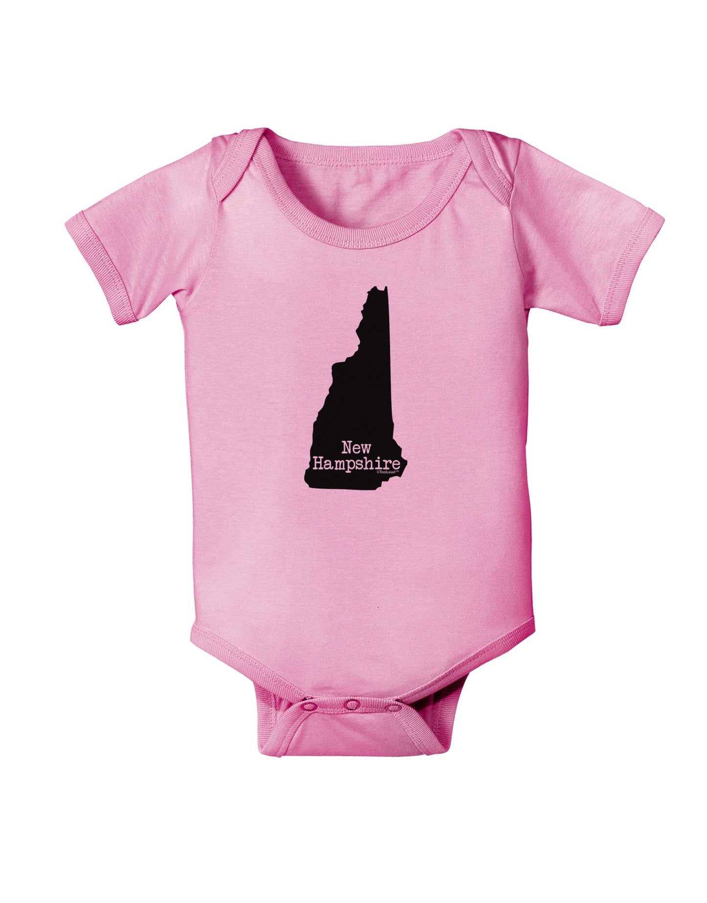 New Hampshire - United States Shape Baby Romper Bodysuit by TooLoud-Baby Romper-TooLoud-Light-Pink-06-Months-Davson Sales