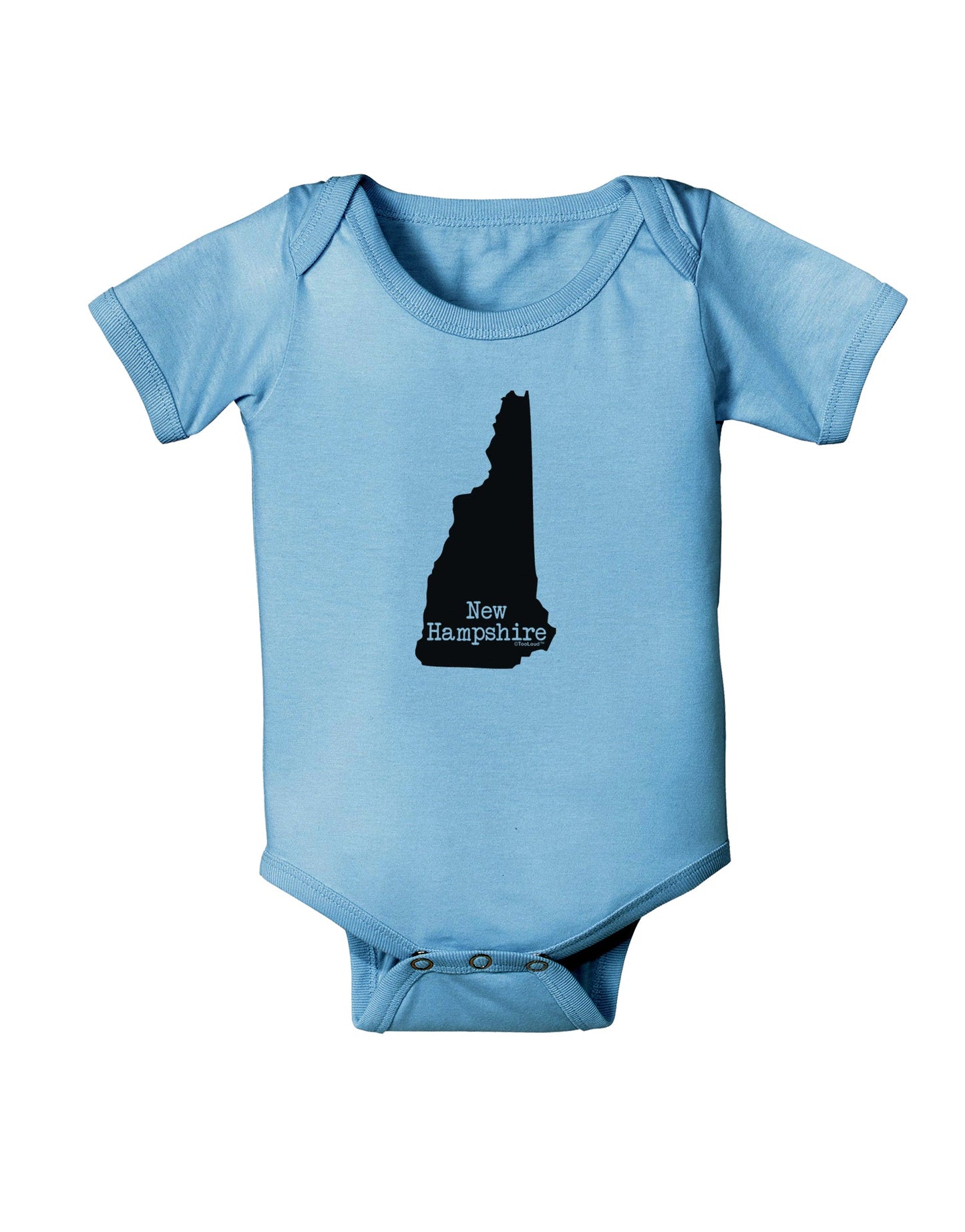 New Hampshire - United States Shape Baby Romper Bodysuit by TooLoud-Baby Romper-TooLoud-Light-Blue-06-Months-Davson Sales