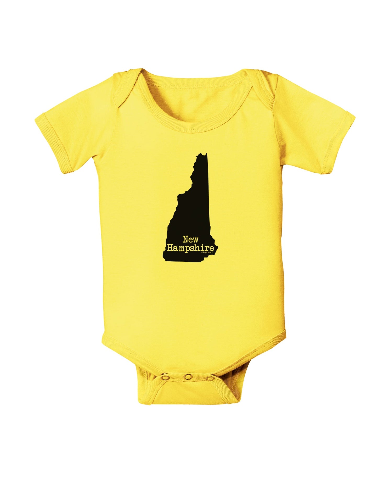 New Hampshire - United States Shape Baby Romper Bodysuit by TooLoud-Baby Romper-TooLoud-Yellow-06-Months-Davson Sales