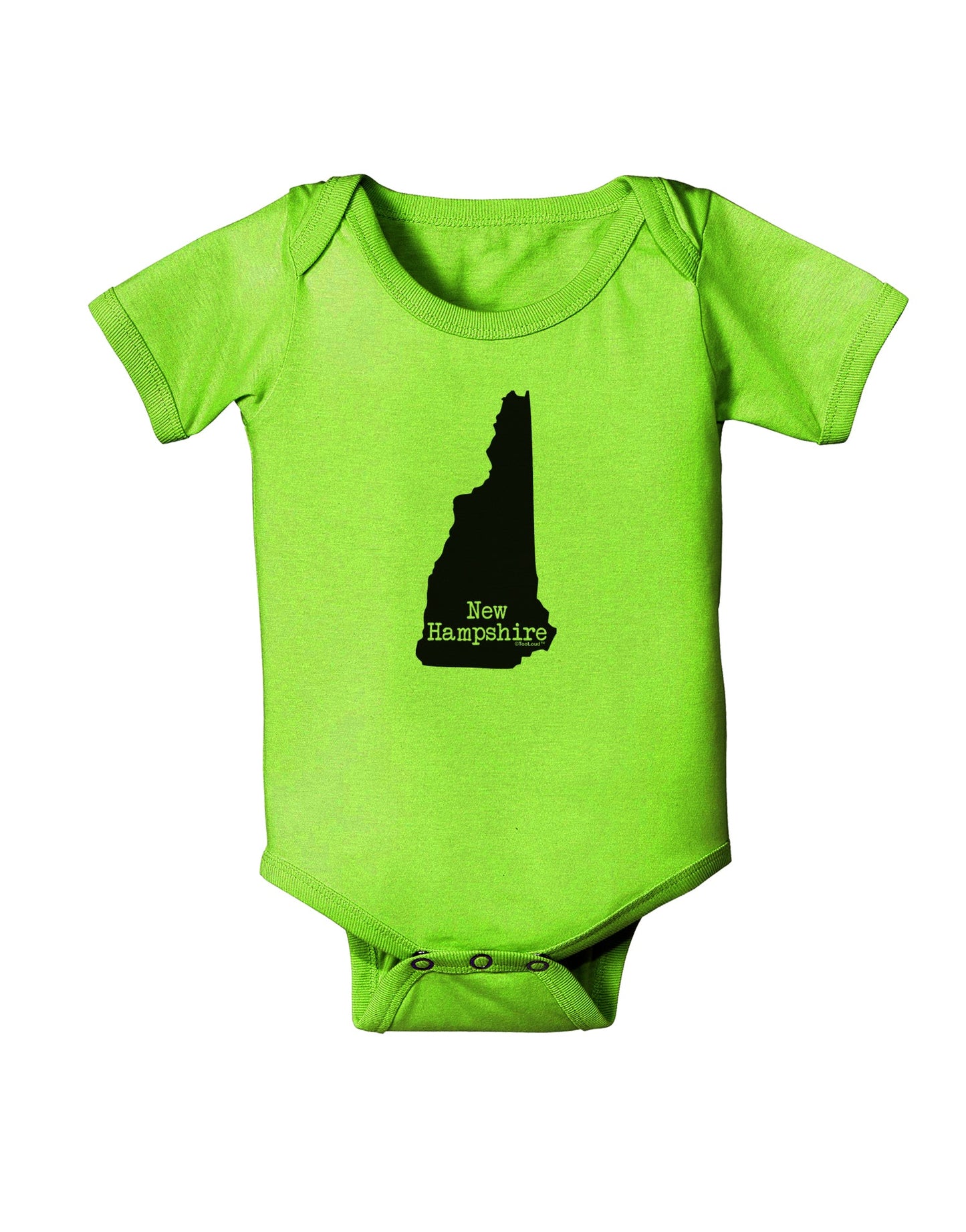 New Hampshire - United States Shape Baby Romper Bodysuit by TooLoud-Baby Romper-TooLoud-Lime-Green-06-Months-Davson Sales