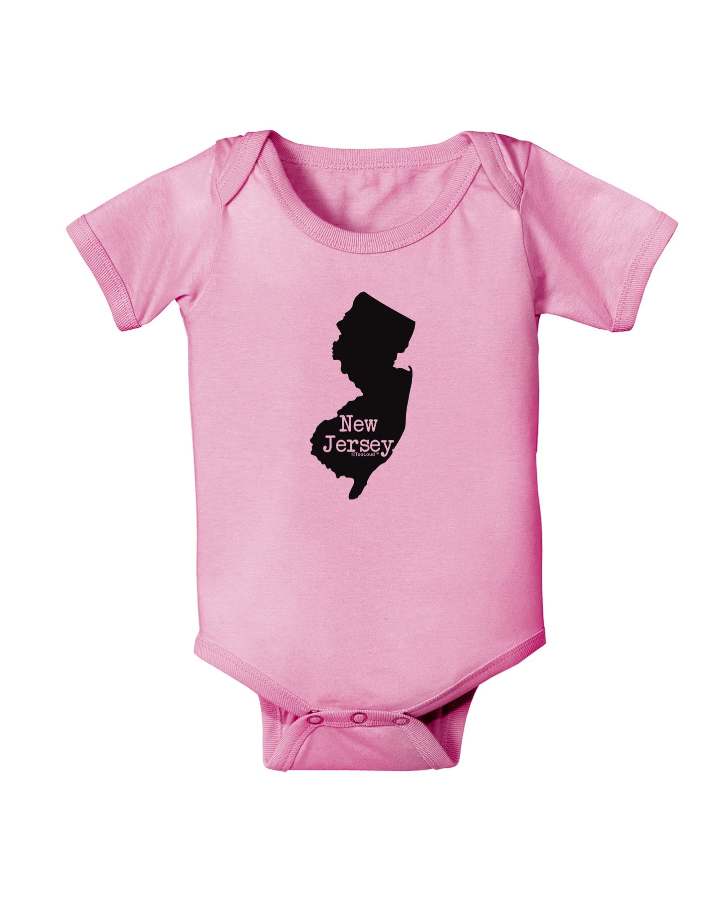 New Jersey - United States Shape Baby Romper Bodysuit by TooLoud-Baby Romper-TooLoud-Light-Pink-06-Months-Davson Sales