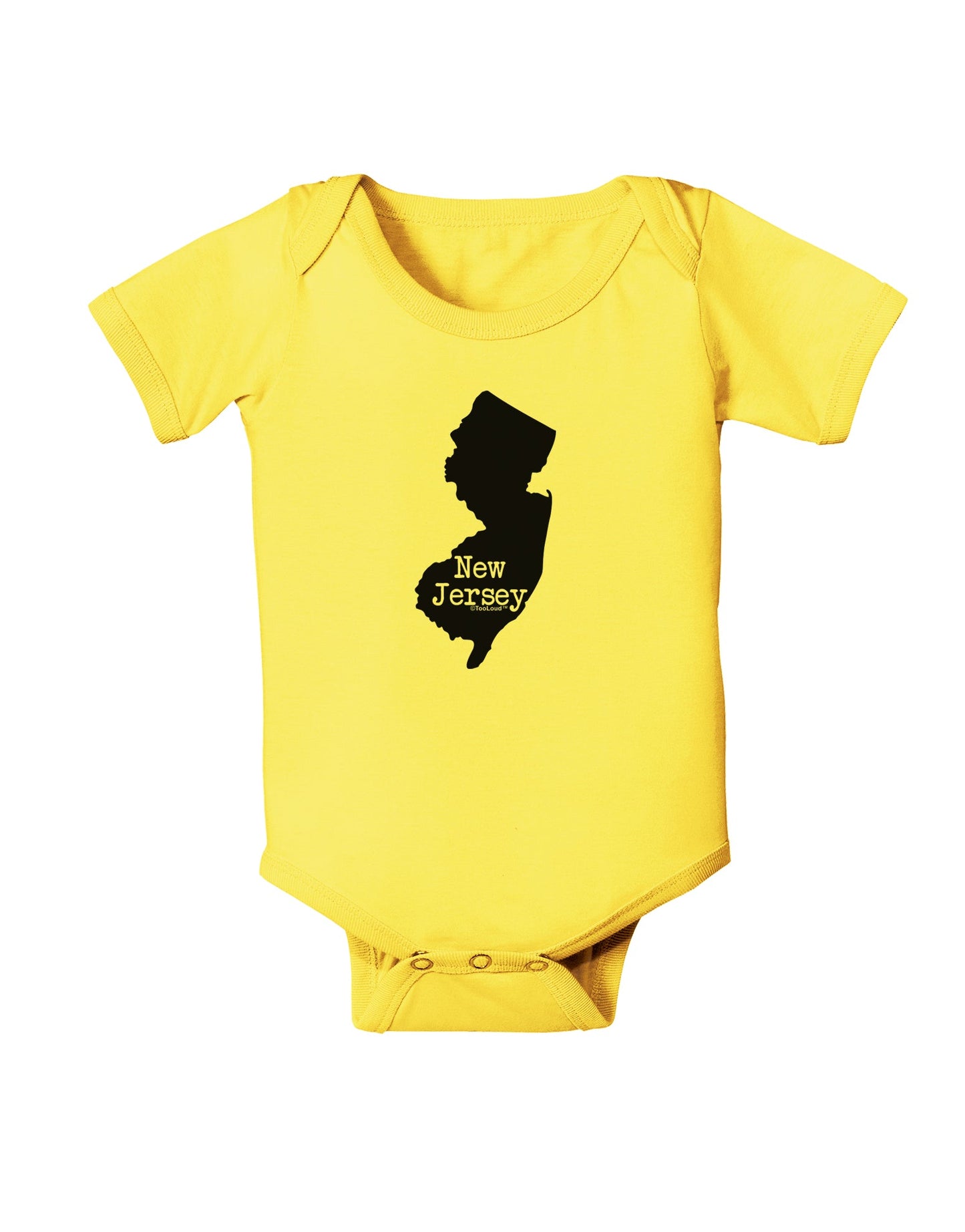 New Jersey - United States Shape Baby Romper Bodysuit by TooLoud-Baby Romper-TooLoud-Yellow-06-Months-Davson Sales