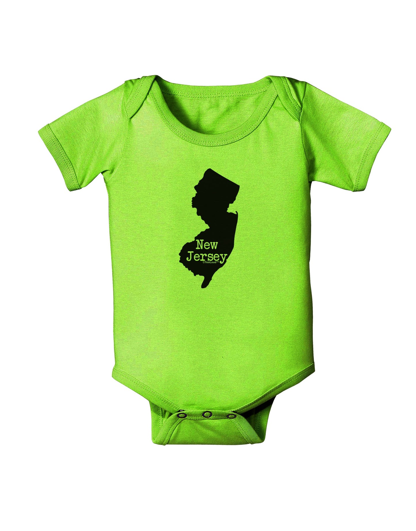 New Jersey - United States Shape Baby Romper Bodysuit by TooLoud-Baby Romper-TooLoud-Lime-Green-06-Months-Davson Sales