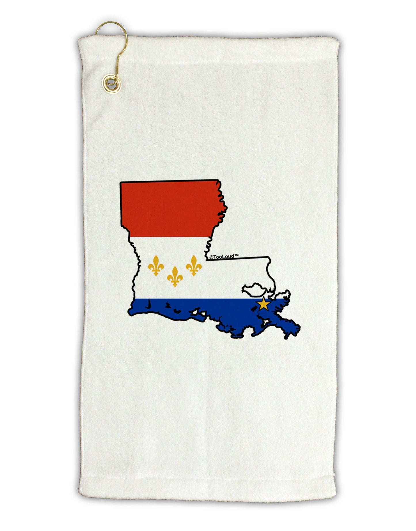 New Orleans Louisiana Flag Micro Terry Gromet Golf Towel 11"x19-Golf Towel-TooLoud-White-Davson Sales
