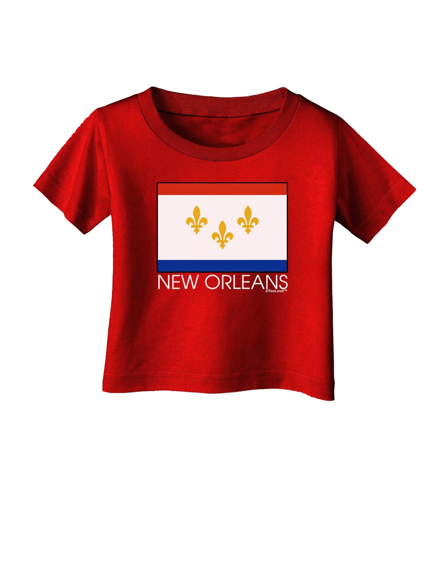 New Orleans Louisiana Flag Text Infant T-Shirt Dark-Infant T-Shirt-TooLoud-Red-06-Months-Davson Sales