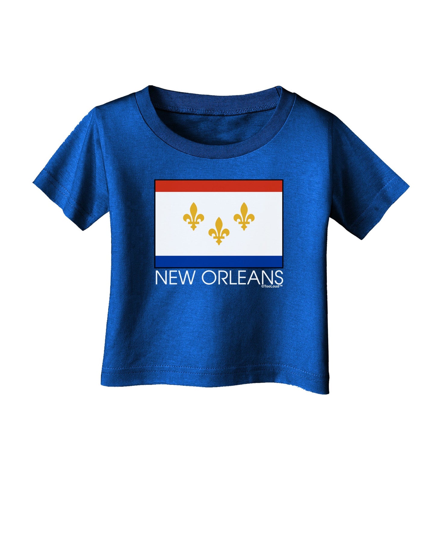 New Orleans Louisiana Flag Text Infant T-Shirt Dark-Infant T-Shirt-TooLoud-Royal-Blue-06-Months-Davson Sales