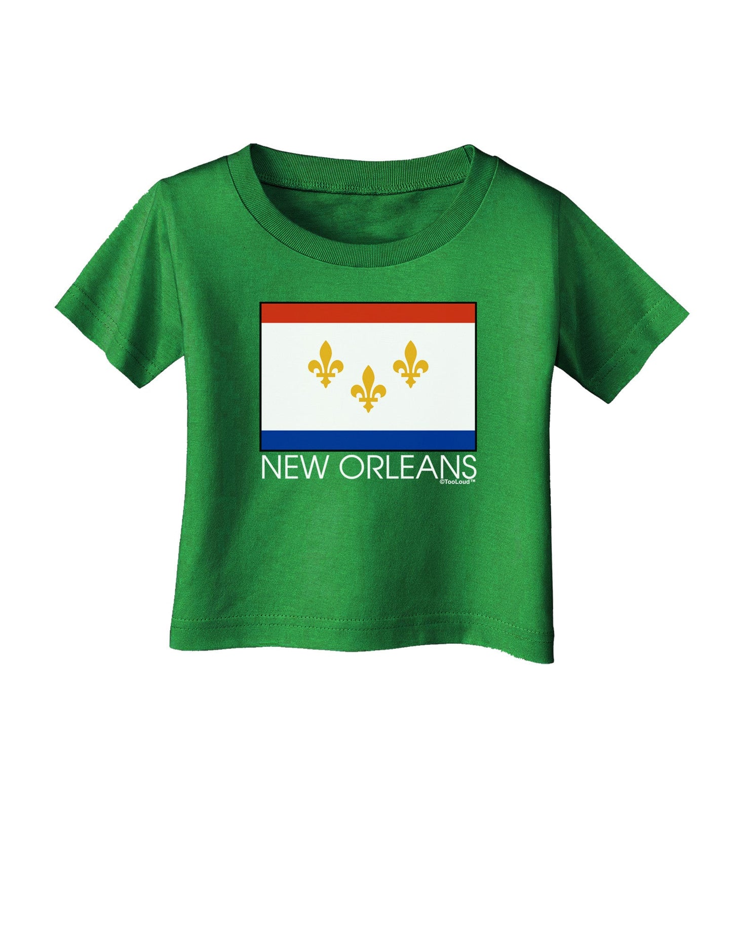 New Orleans Louisiana Flag Text Infant T-Shirt Dark-Infant T-Shirt-TooLoud-Clover-Green-06-Months-Davson Sales