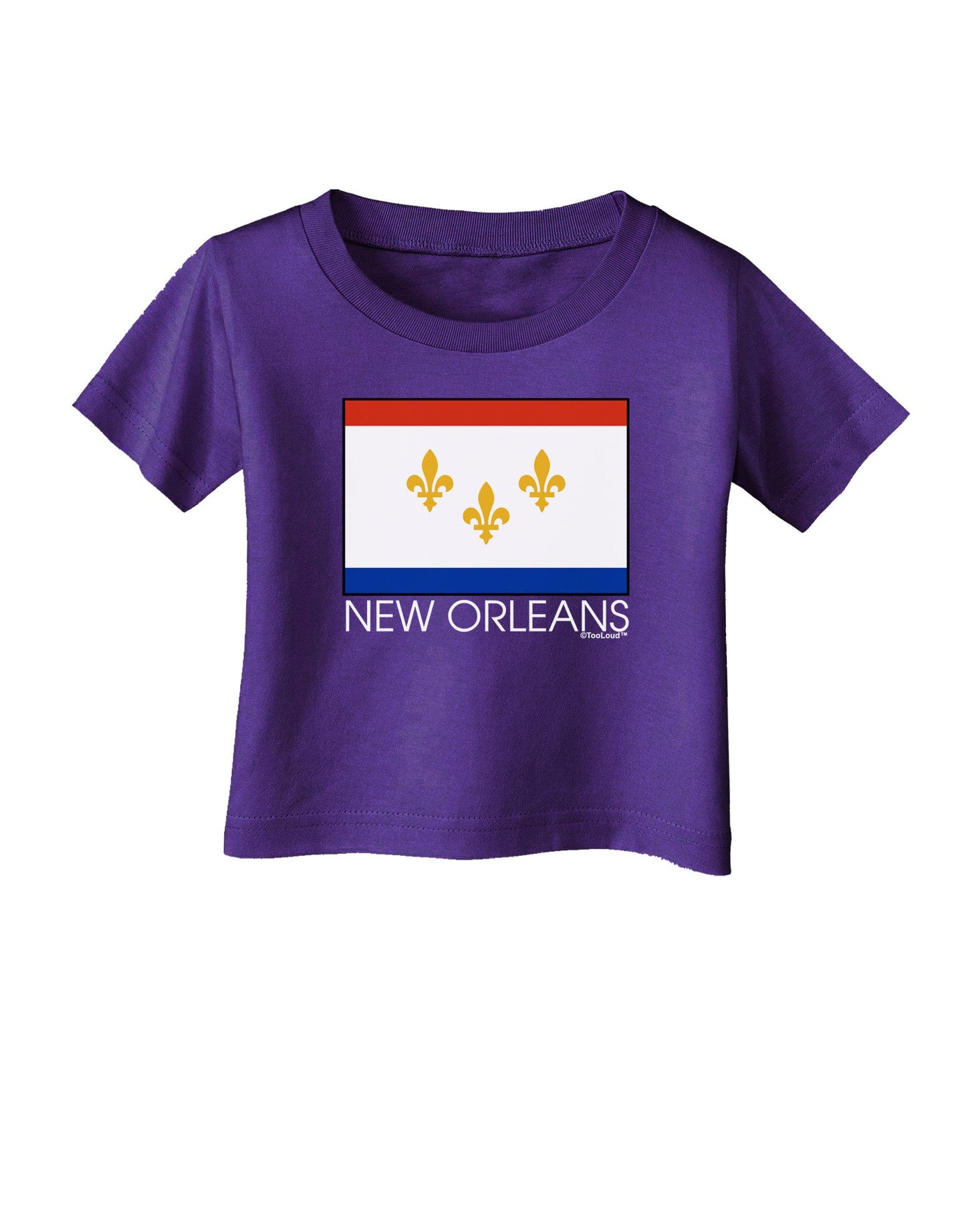 New Orleans Louisiana Flag Text Infant T-Shirt Dark-Infant T-Shirt-TooLoud-Purple-06-Months-Davson Sales