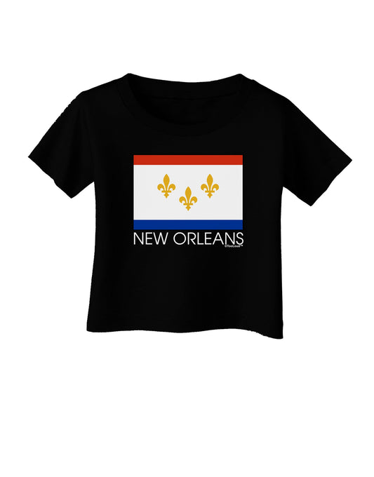 New Orleans Louisiana Flag Text Infant T-Shirt Dark-Infant T-Shirt-TooLoud-Black-06-Months-Davson Sales