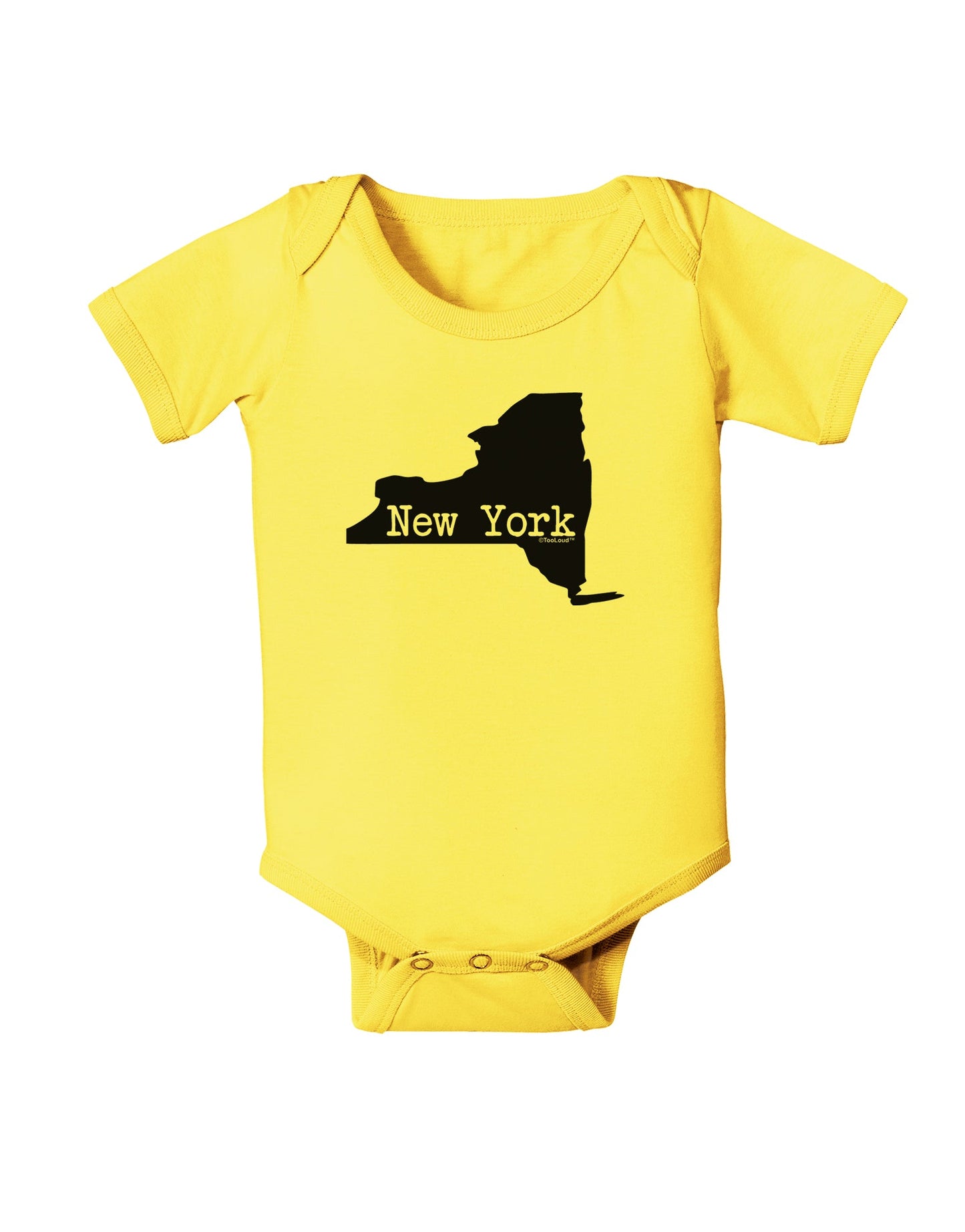 New York - United States Shape Baby Romper Bodysuit by TooLoud-Baby Romper-TooLoud-Yellow-06-Months-Davson Sales