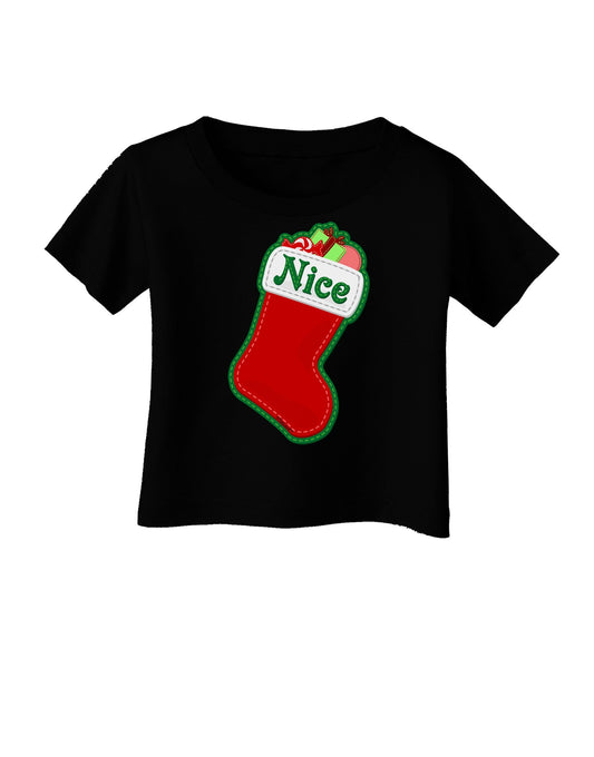 Nice Stocking Cute Christmas Infant T-Shirt Dark-Infant T-Shirt-TooLoud-Black-06-Months-Davson Sales