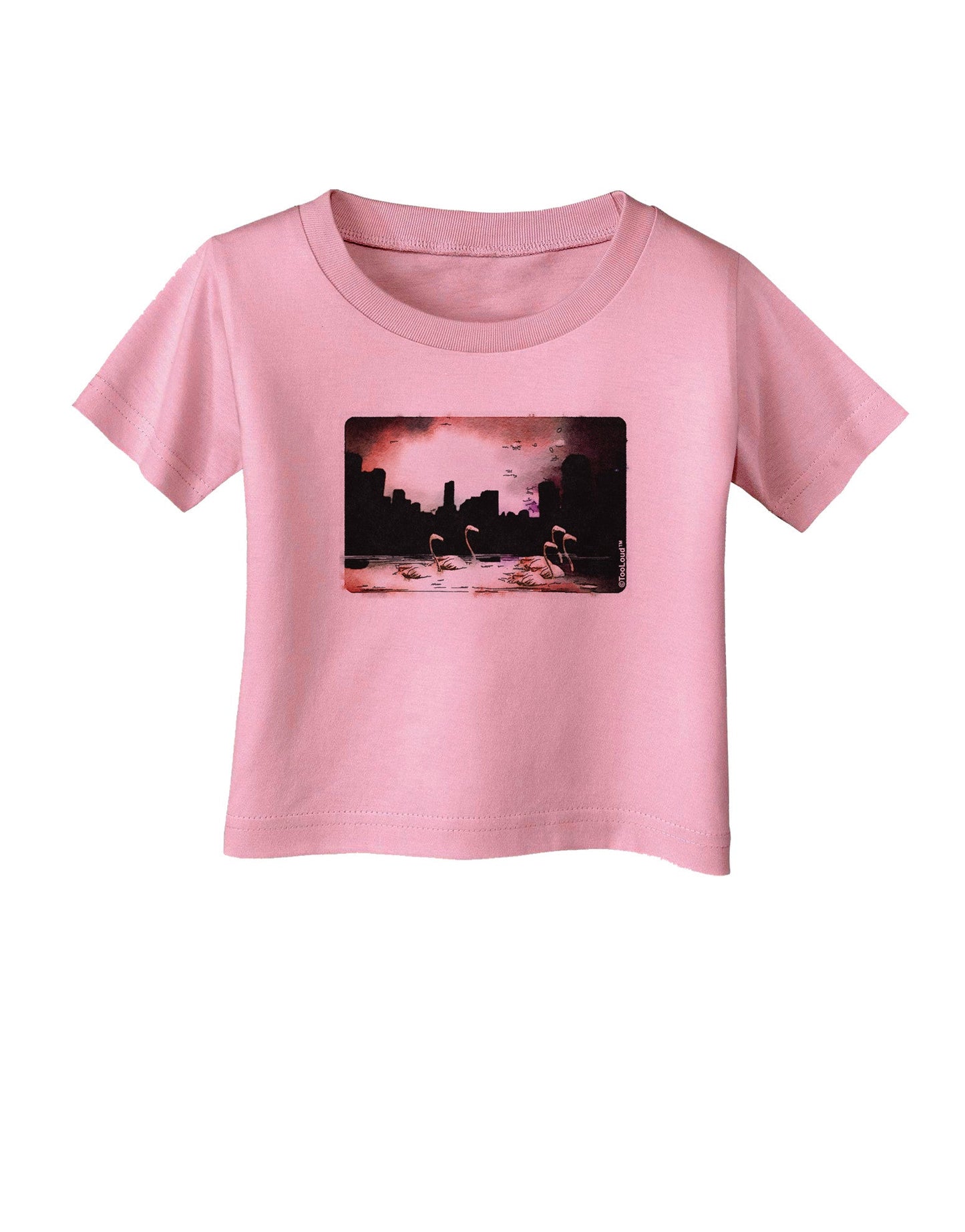 Nighttime Flamingos Infant T-Shirt-Infant T-Shirt-TooLoud-Candy-Pink-06-Months-Davson Sales