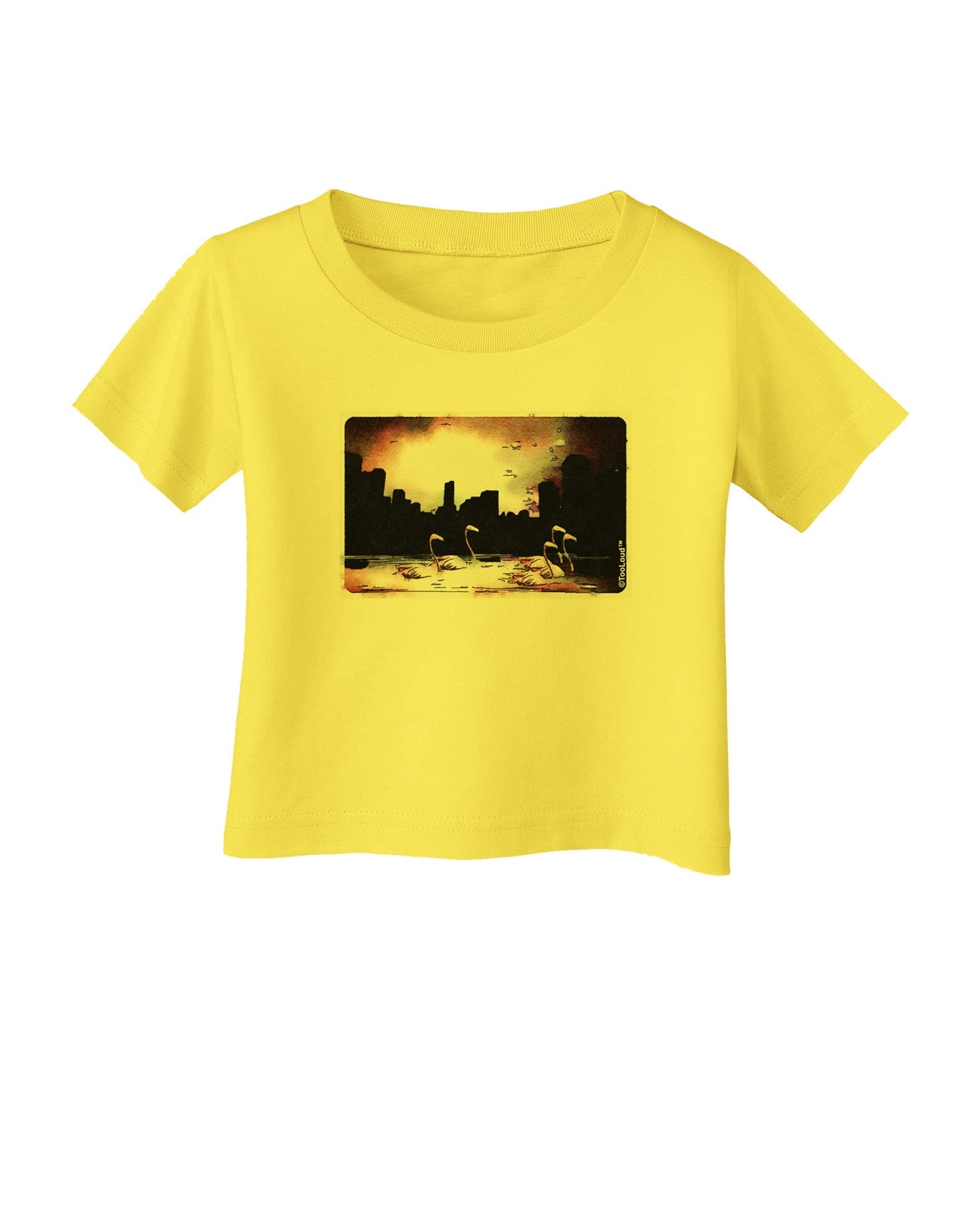 Nighttime Flamingos Infant T-Shirt-Infant T-Shirt-TooLoud-Yellow-06-Months-Davson Sales