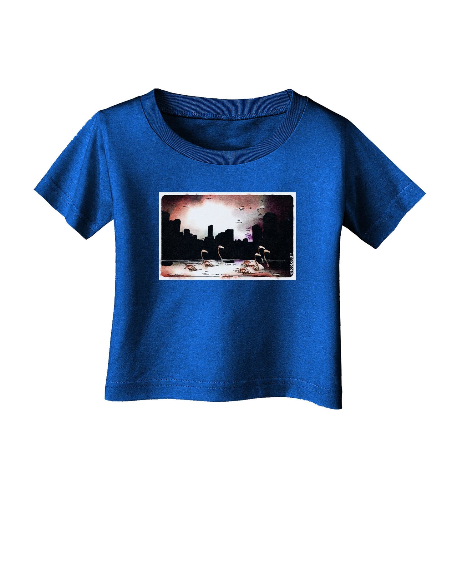 Nighttime Flamingos Infant T-Shirt Dark-Infant T-Shirt-TooLoud-Royal-Blue-06-Months-Davson Sales