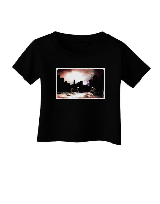 Nighttime Flamingos Infant T-Shirt Dark-Infant T-Shirt-TooLoud-Black-06-Months-Davson Sales