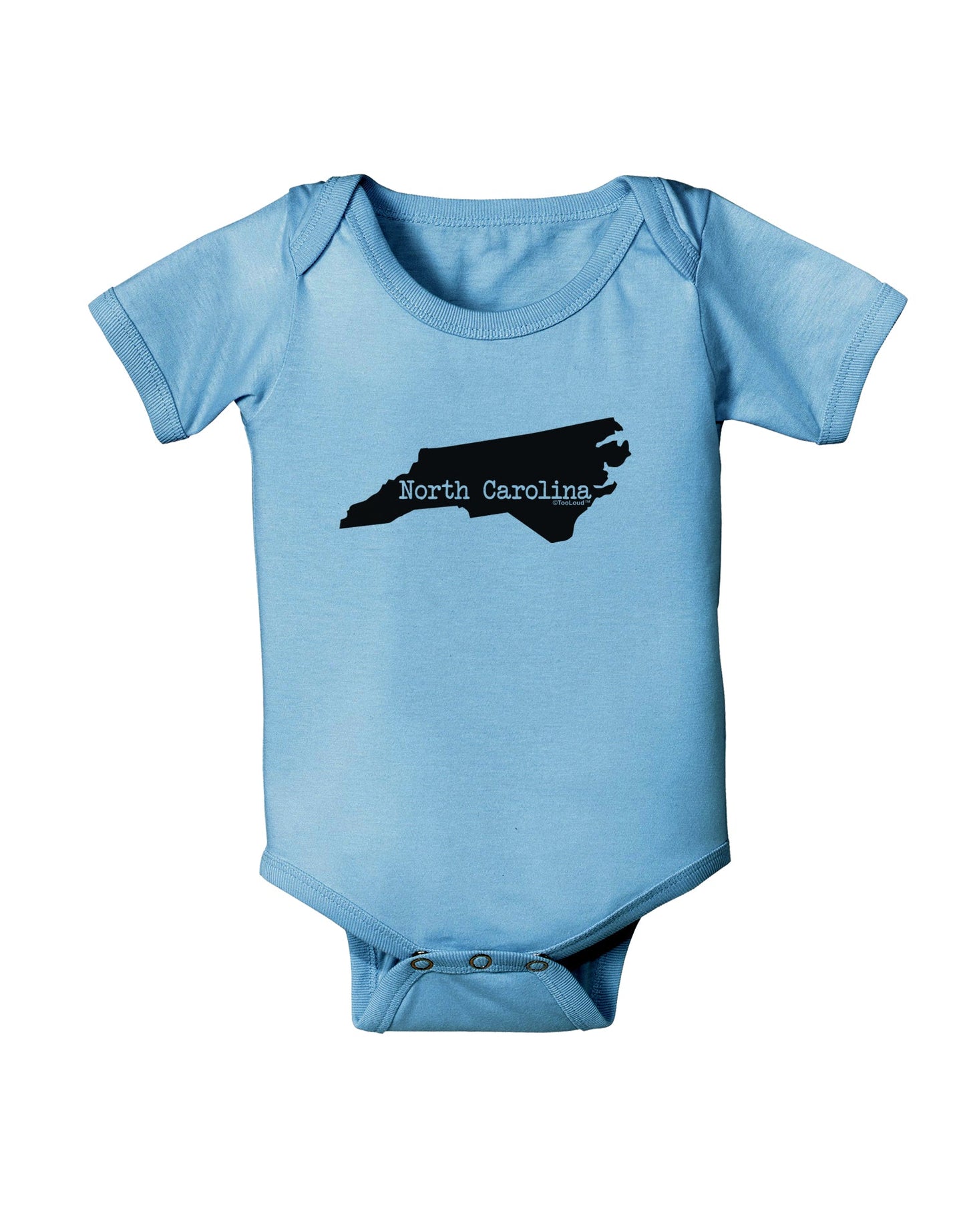 North Carolina - United States Shape Baby Romper Bodysuit by TooLoud-Baby Romper-TooLoud-Light-Blue-06-Months-Davson Sales
