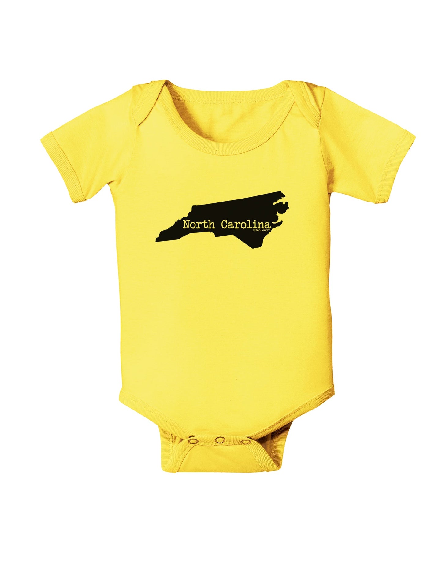 North Carolina - United States Shape Baby Romper Bodysuit by TooLoud-Baby Romper-TooLoud-Yellow-06-Months-Davson Sales