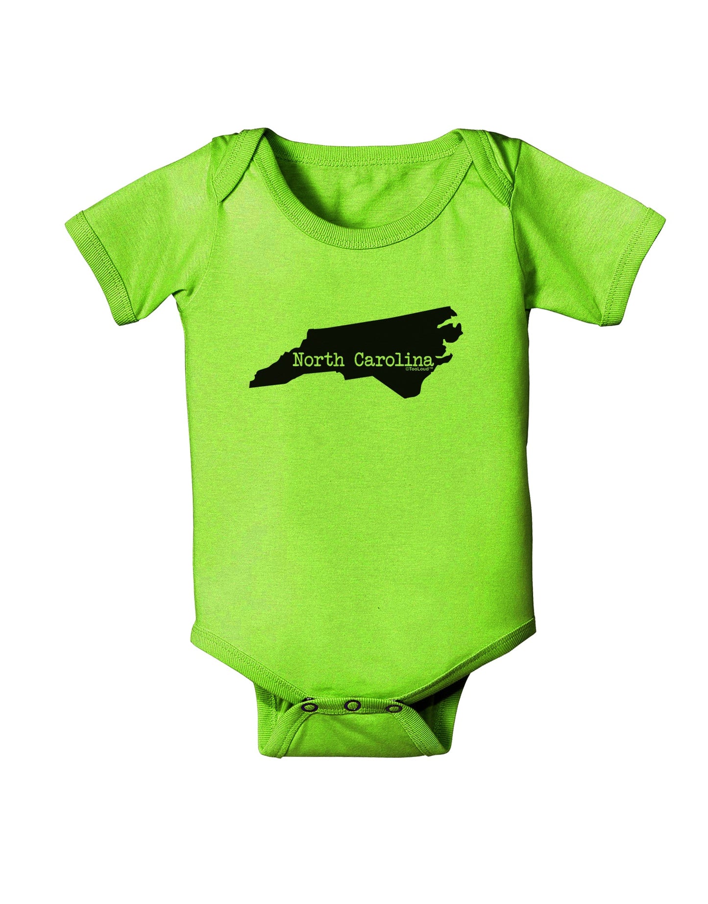 North Carolina - United States Shape Baby Romper Bodysuit by TooLoud-Baby Romper-TooLoud-Lime-Green-06-Months-Davson Sales