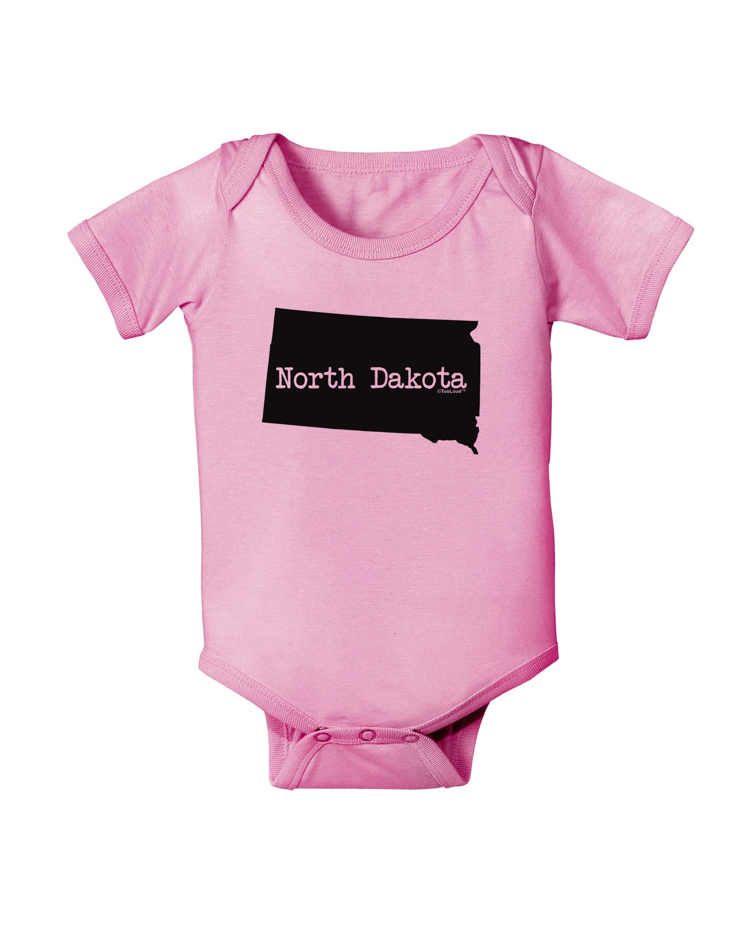 North Dakota - United States Shape Baby Romper Bodysuit by TooLoud-Baby Romper-TooLoud-Light-Pink-06-Months-Davson Sales