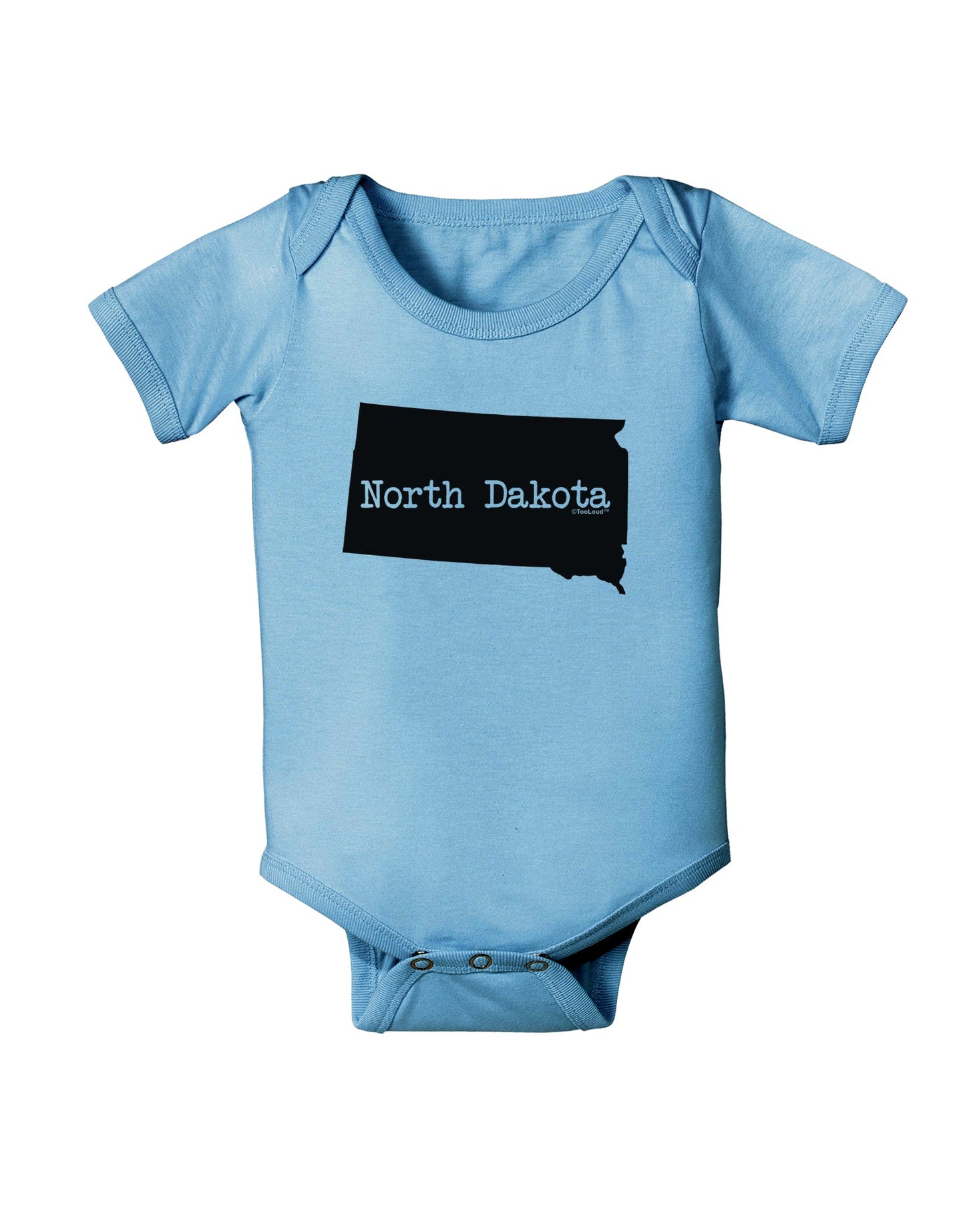 North Dakota - United States Shape Baby Romper Bodysuit by TooLoud-Baby Romper-TooLoud-Light-Blue-06-Months-Davson Sales