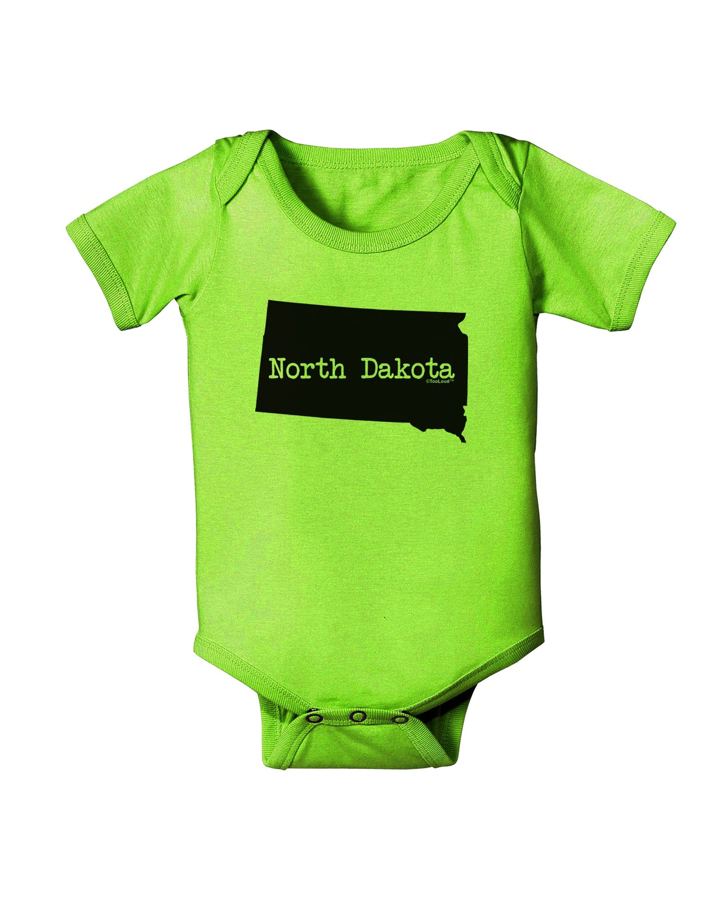 North Dakota - United States Shape Baby Romper Bodysuit by TooLoud-Baby Romper-TooLoud-Lime-Green-06-Months-Davson Sales