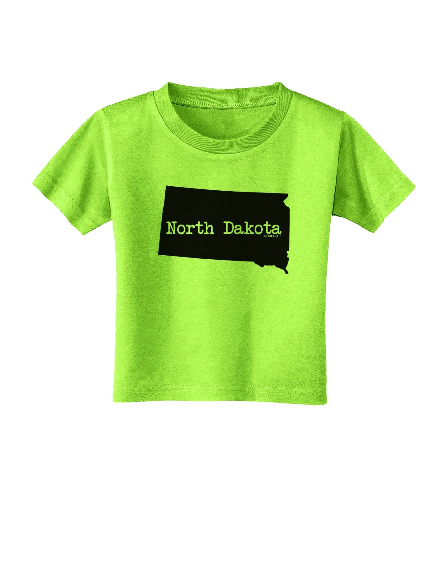 North Dakota - United States Shape Toddler T-Shirt by TooLoud-Toddler T-Shirt-TooLoud-Lime-Green-2T-Davson Sales