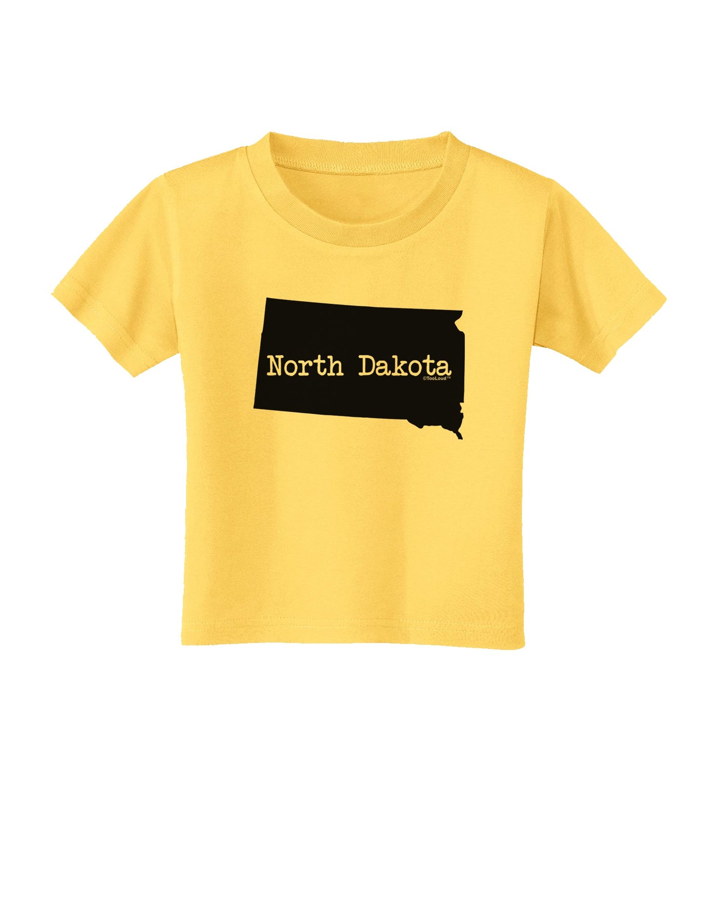 North Dakota - United States Shape Toddler T-Shirt by TooLoud-Toddler T-Shirt-TooLoud-Yellow-2T-Davson Sales