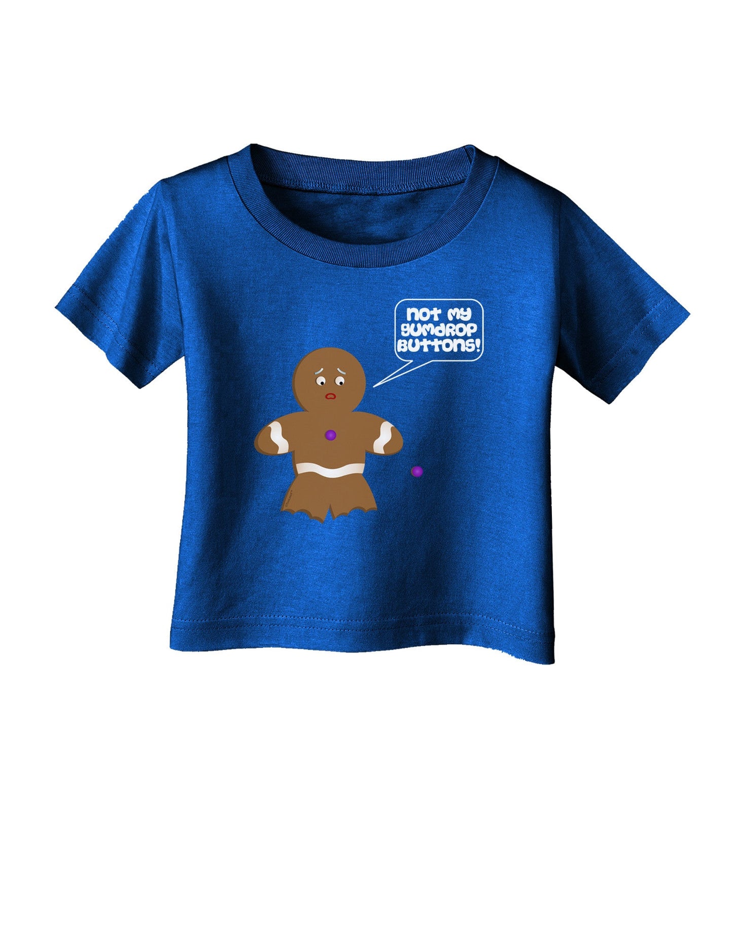 Not My Gumdrop Buttons Gingerbread Man Christmas Infant T-Shirt Dark-Infant T-Shirt-TooLoud-Red-06-Months-Davson Sales