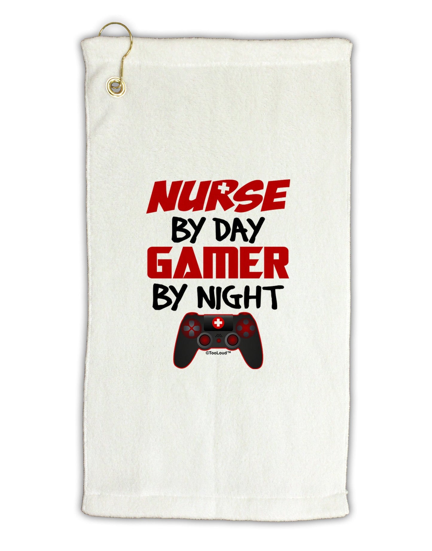 Nurse By Day Gamer By Night Micro Terry Gromet Golf Towel 16 x 25 inch-Golf Towel-TooLoud-White-Davson Sales