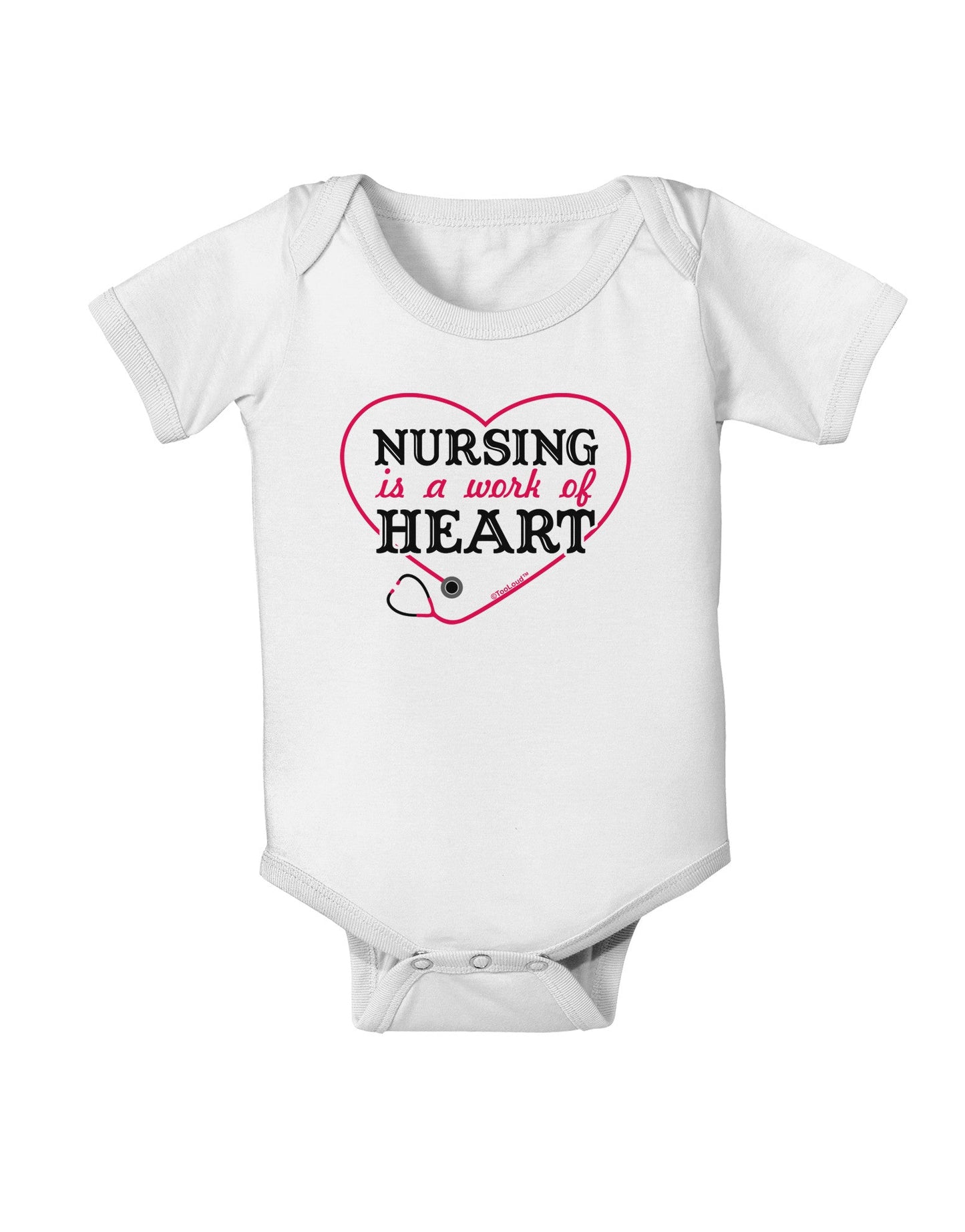 Nursing Is A Work Of Heart Baby Romper Bodysuit-Baby Romper-TooLoud-White-06-Months-Davson Sales
