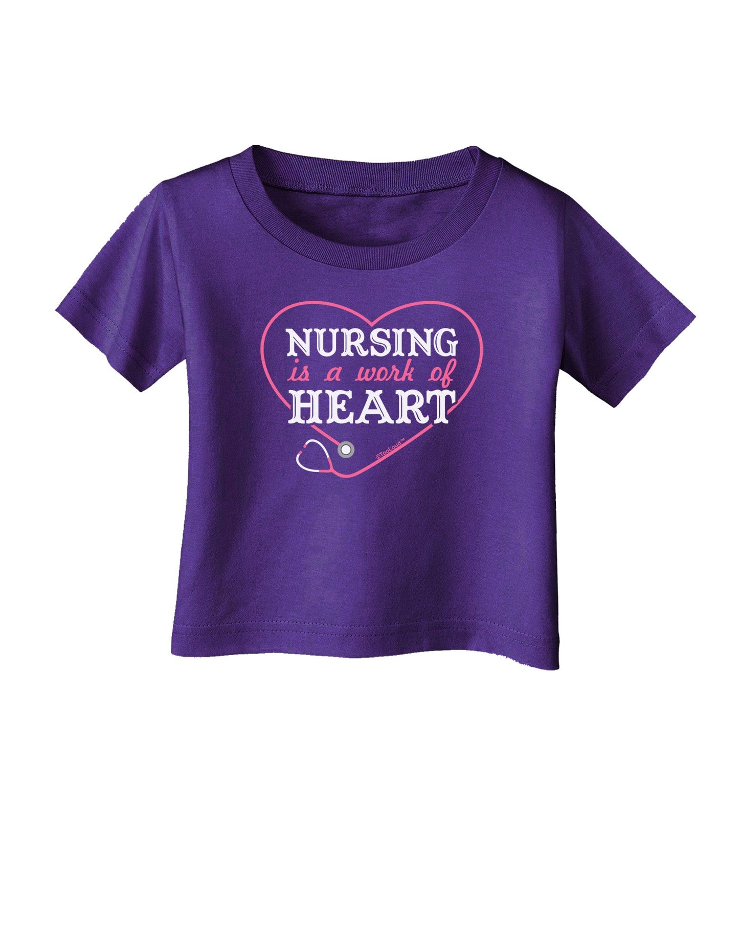 Nursing Is A Work Of Heart Infant T-Shirt Dark-Infant T-Shirt-TooLoud-Purple-06-Months-Davson Sales