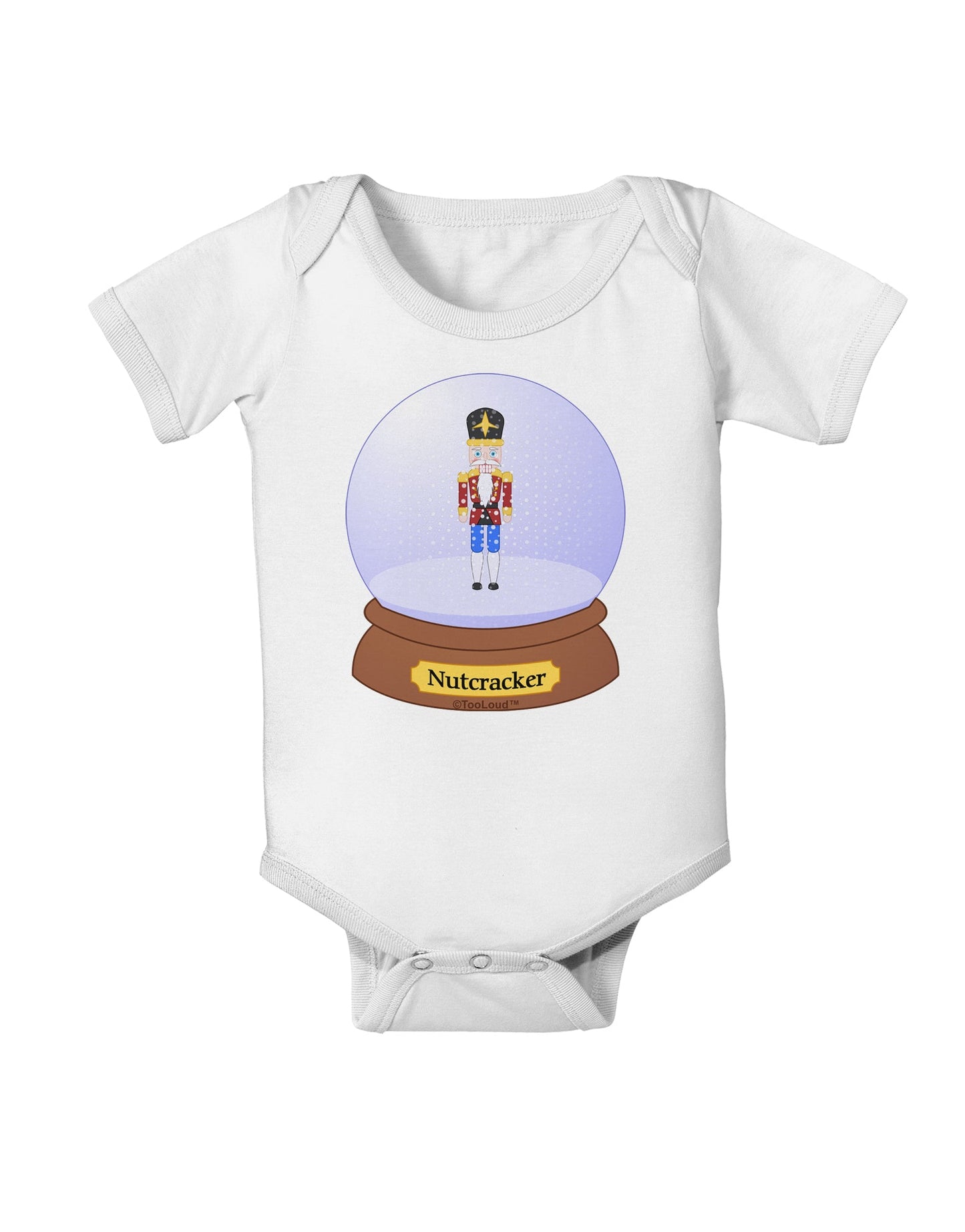 Nutcracker Snow Globe - Red Gold Black Baby Romper Bodysuit by TooLoud-Baby Romper-TooLoud-White-06-Months-Davson Sales