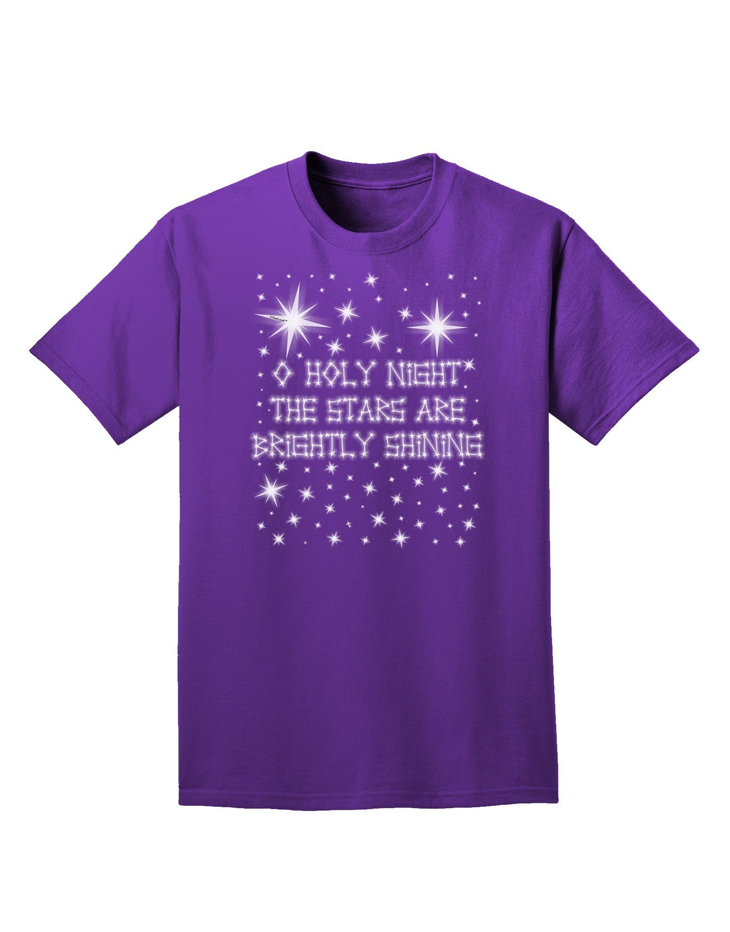 O Holy Night Shining Christmas Stars Adult Dark T-Shirt-Mens T-Shirt-TooLoud-Purple-Small-Davson Sales