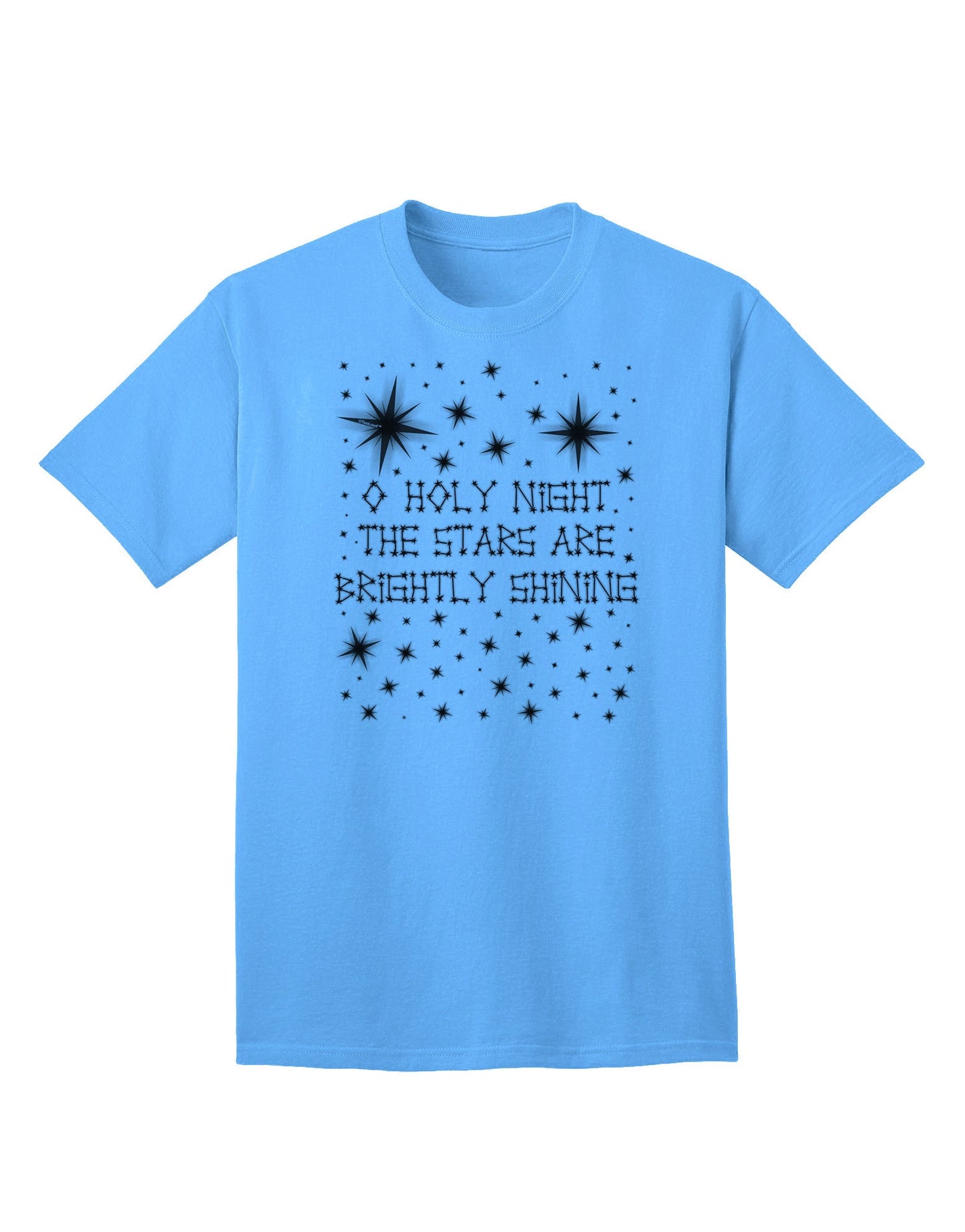 O Holy Night Shining Christmas Stars - Premium Adult T-Shirt for Festive Season-Mens T-shirts-TooLoud-Aquatic-Blue-Small-Davson Sales