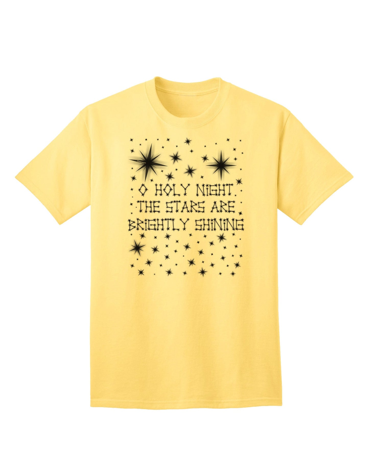 O Holy Night Shining Christmas Stars - Premium Adult T-Shirt for Festive Season-Mens T-shirts-TooLoud-Yellow-Small-Davson Sales
