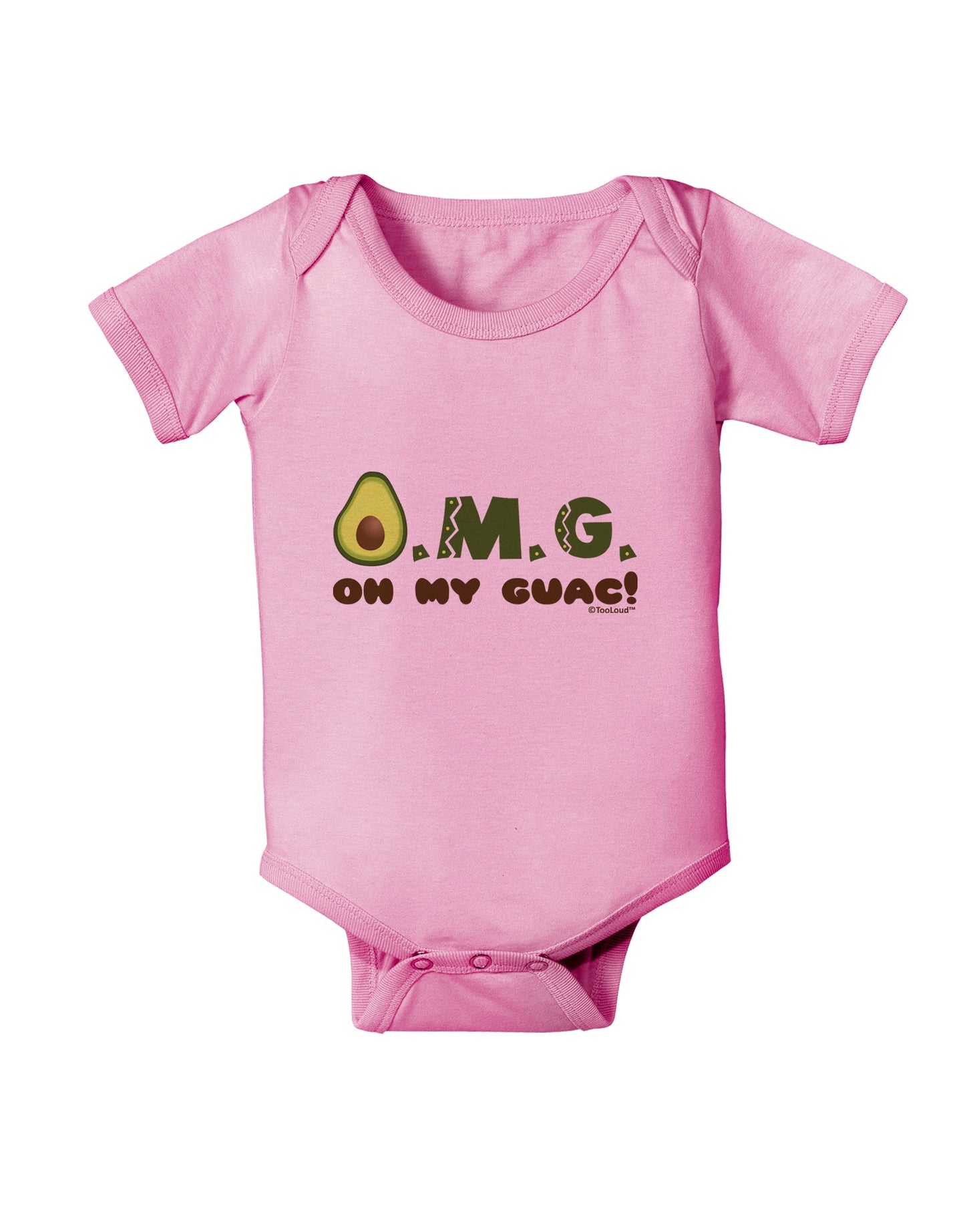 OMG - Oh My Guac - Guacamole Design Baby Romper Bodysuit by TooLoud-Baby Romper-TooLoud-Light-Pink-06-Months-Davson Sales