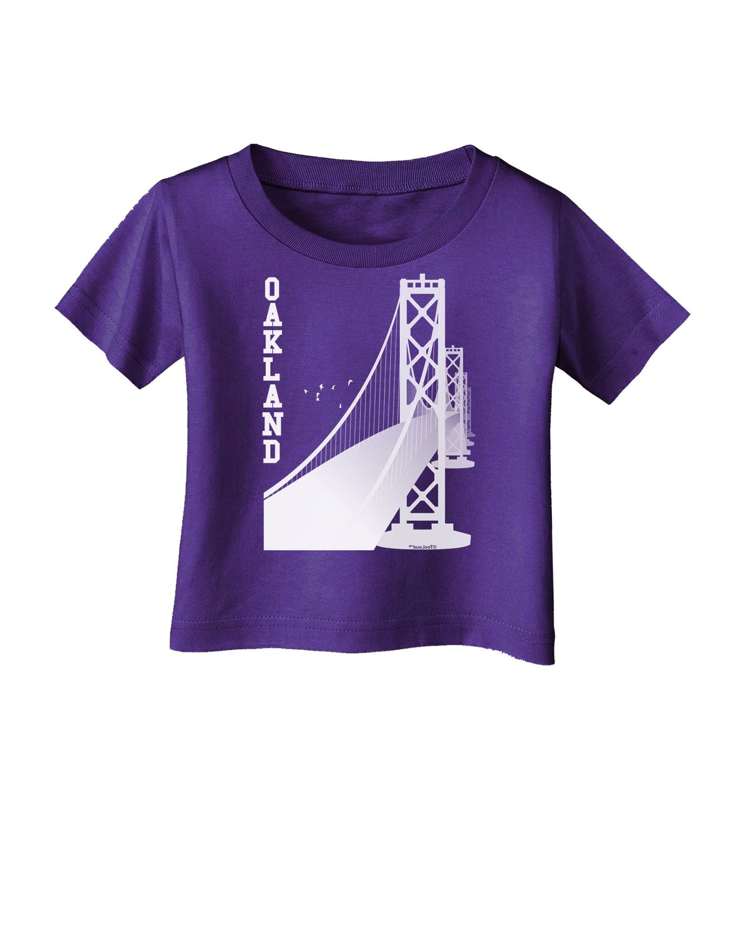 Oakland Text Bay Bridge Infant T-Shirt Dark-Infant T-Shirt-TooLoud-Purple-06-Months-Davson Sales